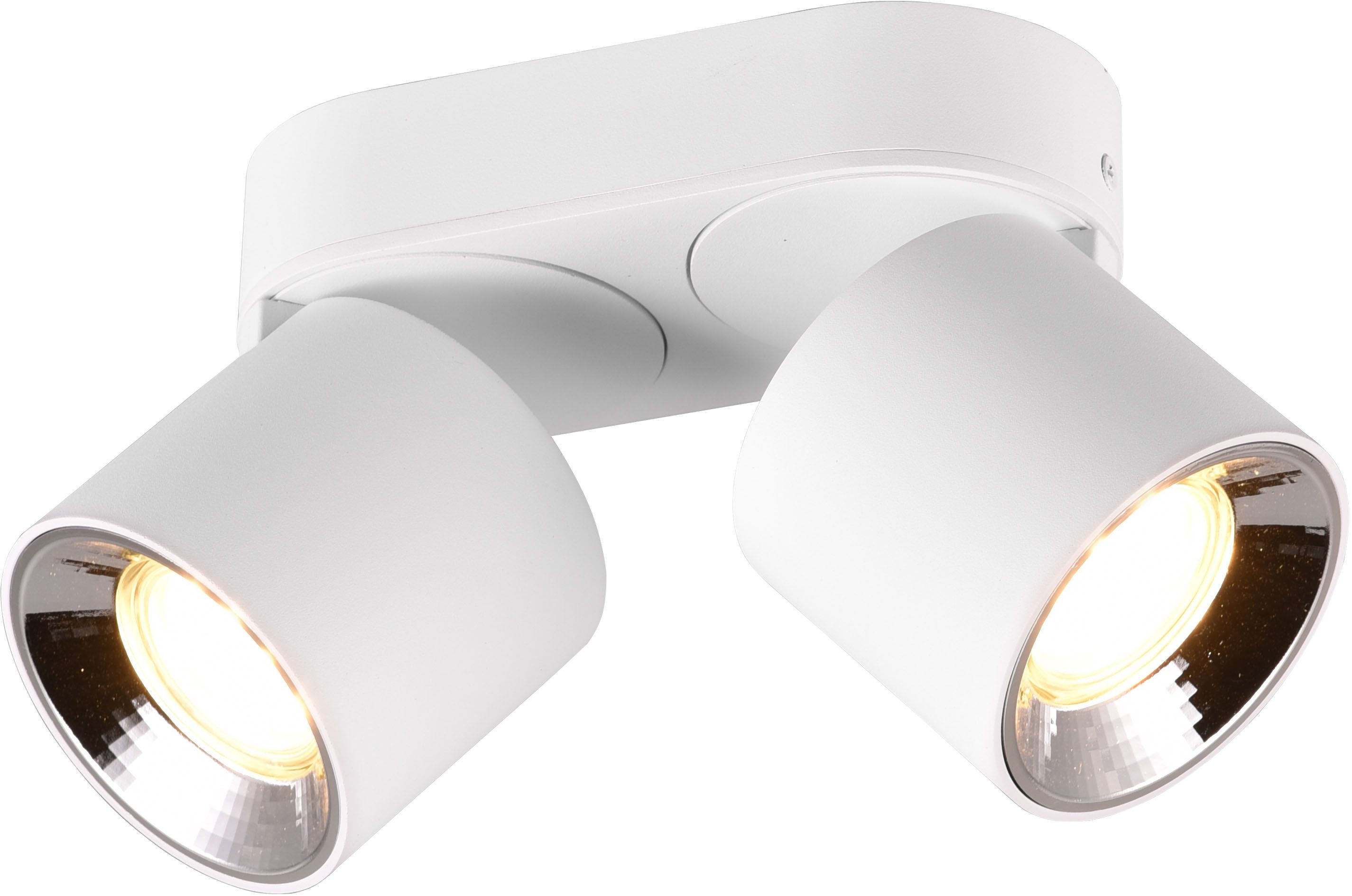 TRIO Leuchten Deckenleuchte GUAYANA, Deckenspot 2-flammig exkl 2x GU10 max 10W Spot verstellbar, Leuchtmittel wechselbar, warmweiß - kaltweiß, als Aufbauspot oder Einbauspot nutzbar Spot schwenkbar und drehbar