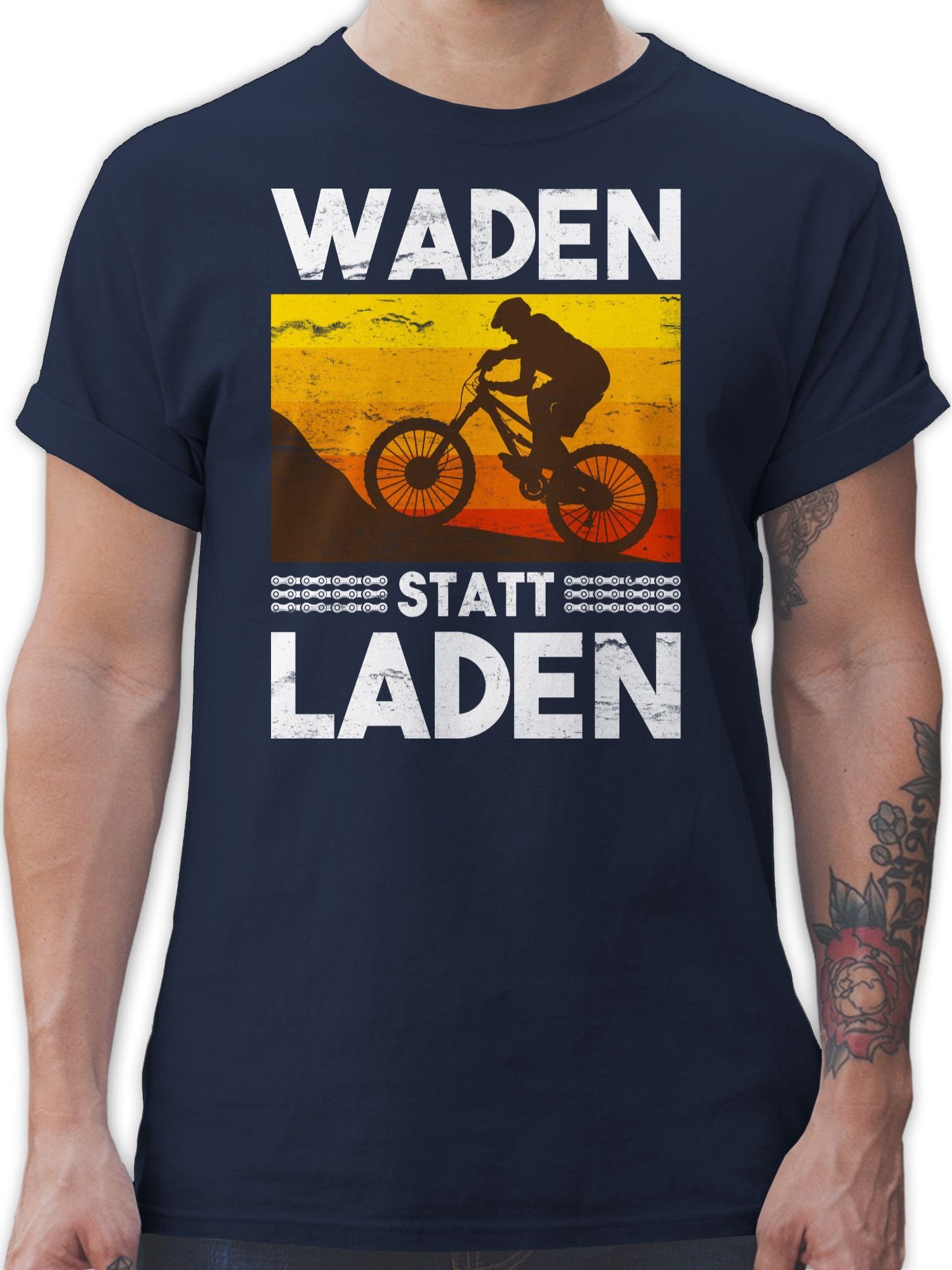 T-Shirt Waden statt Laden Vintage weiß