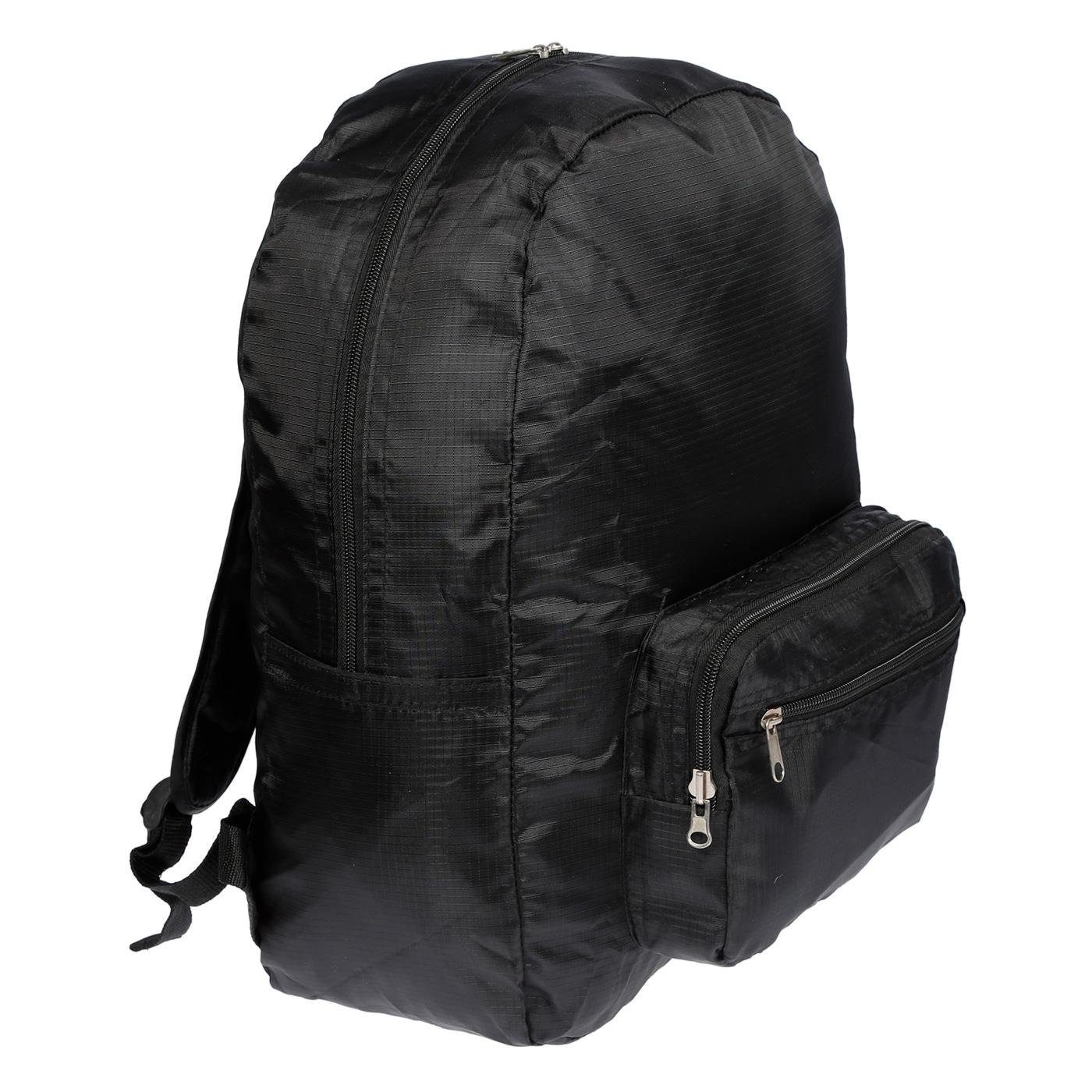 Christian Wippermann Umhängetasche 30 Liter Faltbarer Rucksack Schwarz Herren Damen Outdoor, Trecking Reisen Nylon