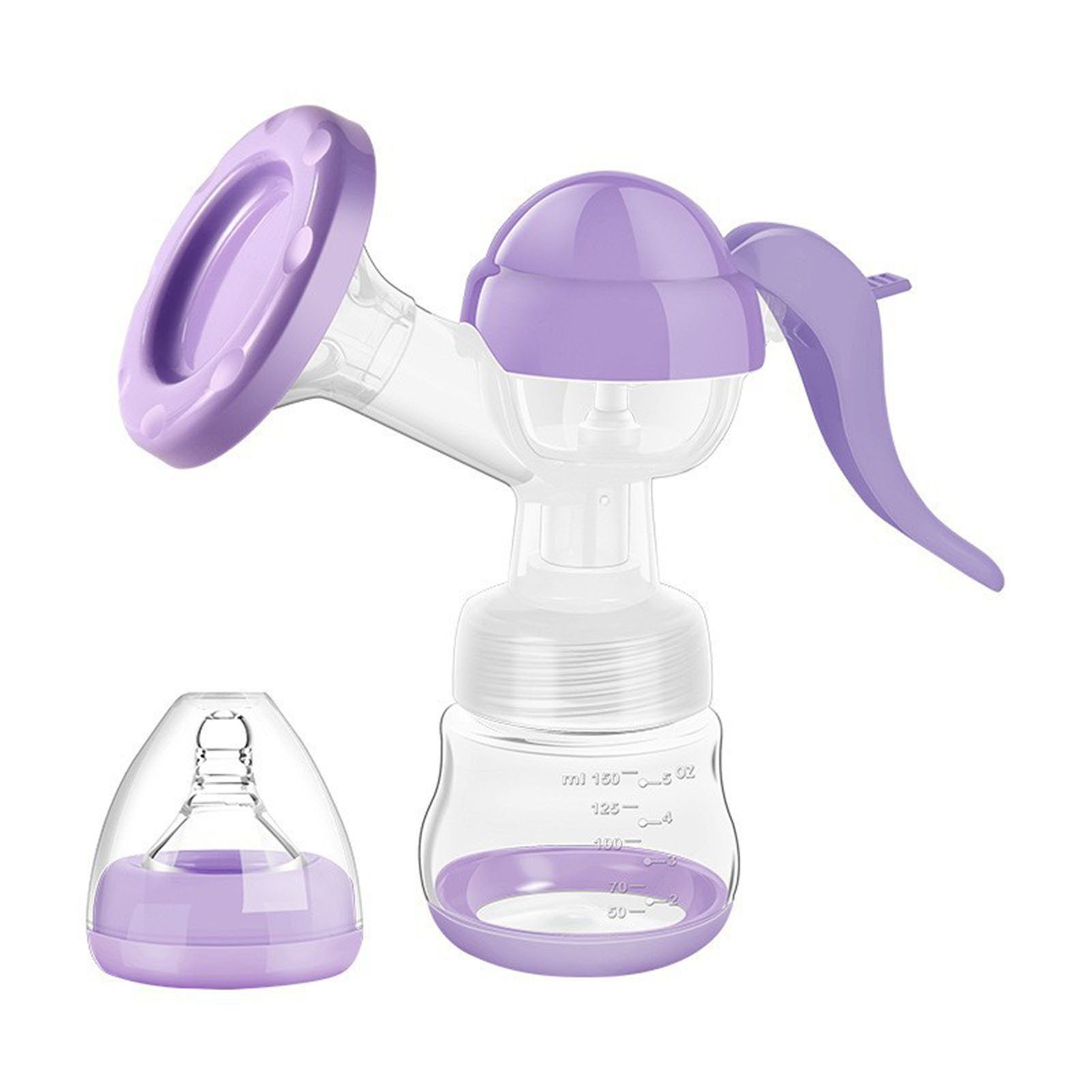 Blusmart Handmilchpumpe Manuelle Baby-Muttermilchpumpe, Anti-Reflux-Muttermilchsammler Für, Handmilchpumpe purple