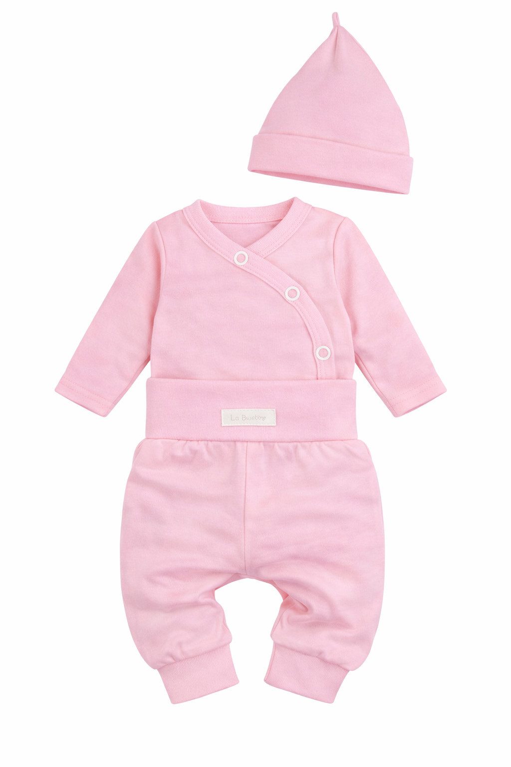 La Bortini Erstausstattungspaket Baby Anzug Body Hose Mütze Set Wickelbody Schlupfhose neutral (Erstlingsset, 3-teilig für Jungen und Mädchen) aus Baumwolle, 44 50 56 62 68 74 80 86, unisex