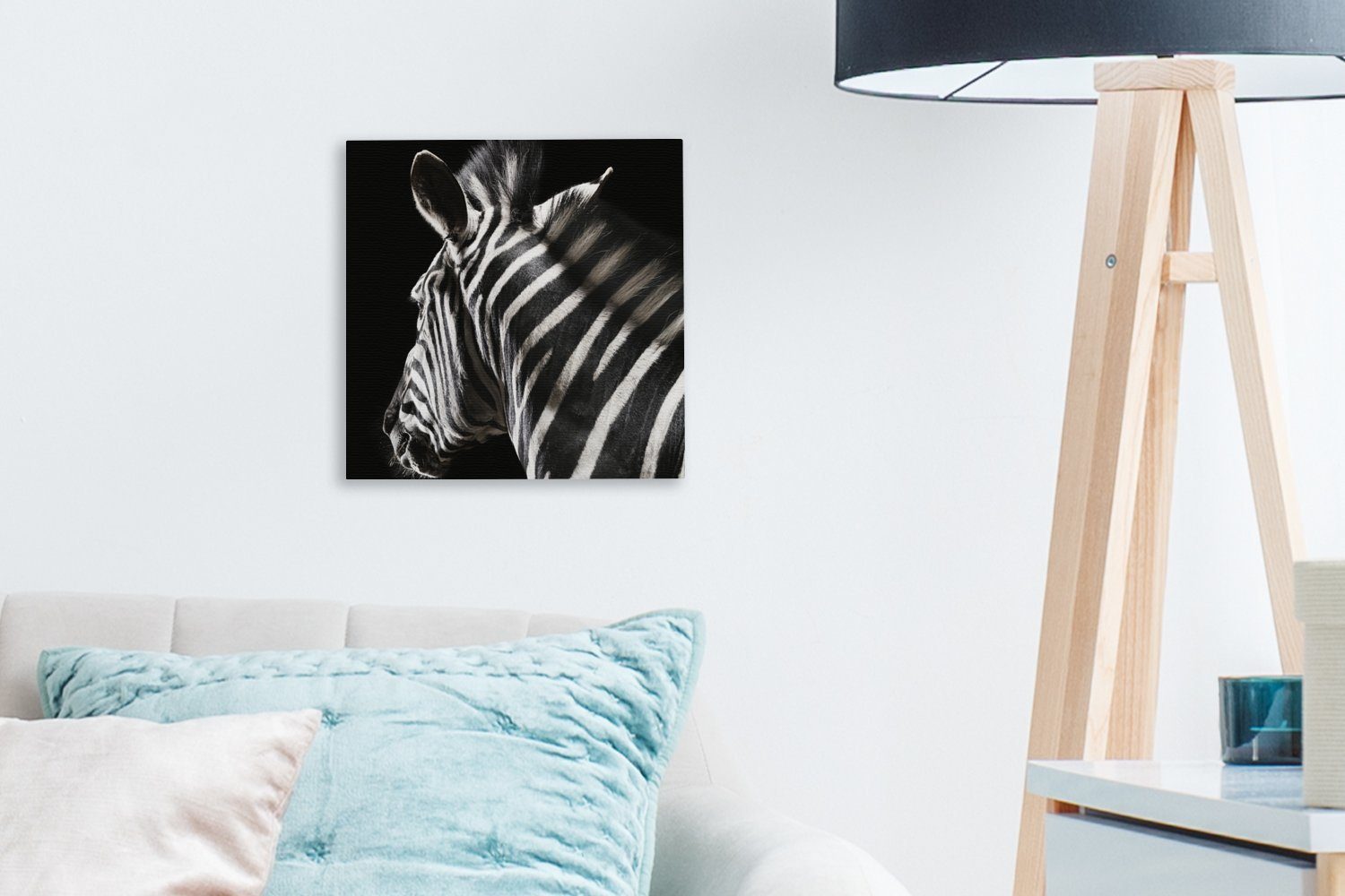 - bunt - Schlafzimmer Bilder Wohnzimmer St), Tiere Leinwand Zebra Leinwandbild (1 für Wilde Muster, OneMillionCanvasses®