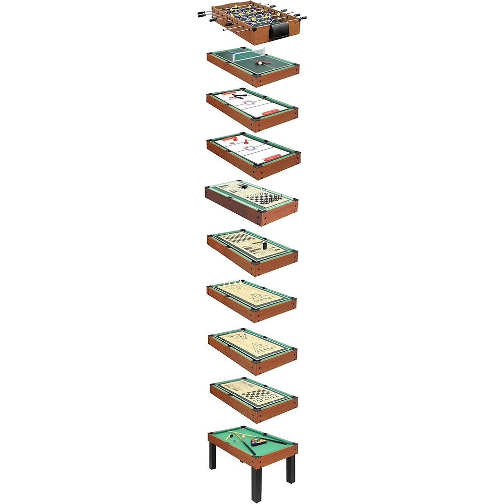 Carromco Multifunktionstisch Choice-XT Multigame 10-in-1 - mit Billard, Hockey, Kicker, Kegeln, inkl. Billardkugeln & Queues