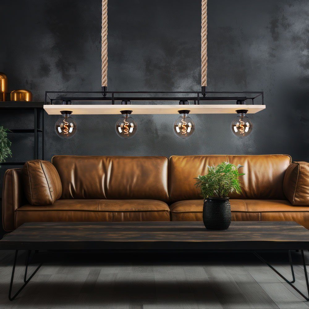 GLOBO LIGHTING Hängeleuchte, Leuchtmittel nicht inklusive, Hängelampe Holzleuchte Deckenleuchte Wohnzimmer