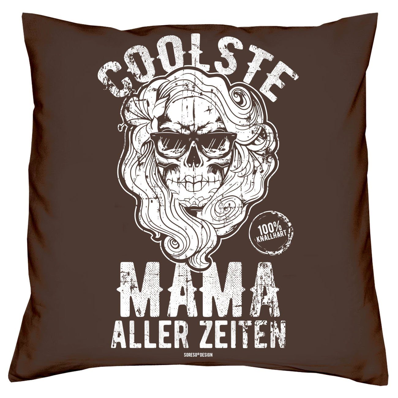 aller Muttertag Urkunde, Weihnachten Dekokissen Soreso® Coolste Geschenke & Kissen Zeiten braun Geburtstag Mama