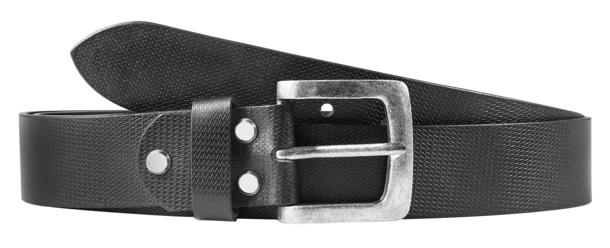 Ledergürtel hochwertiges Echt Leder, schwarz, 90 cm - 130 cm (Bundbreite)