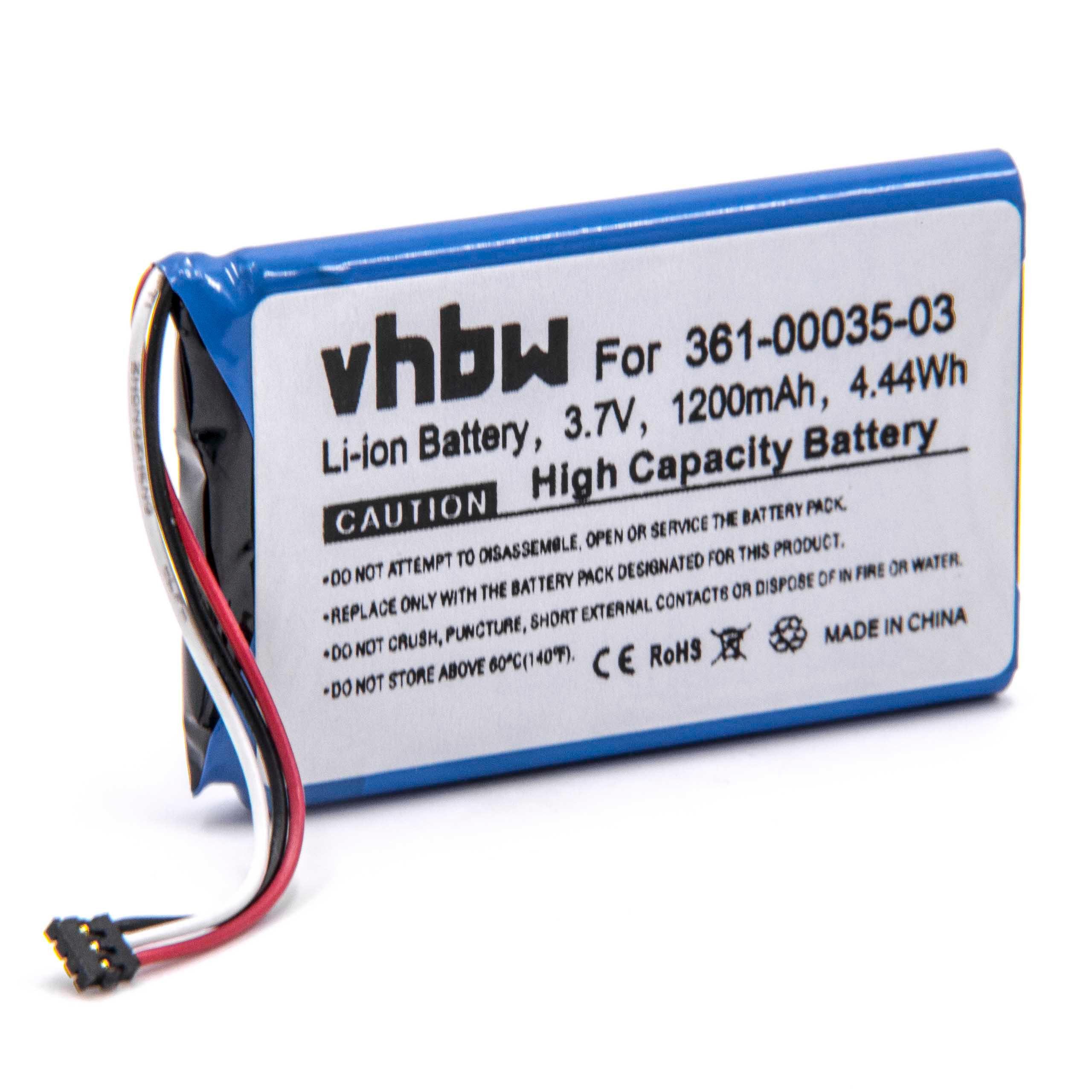 vhbw Akku passend für Kompatibel mit Garmin 010-01316-00, A3AVDG03 Navigation Strassen Navigation (1200mAh, 3,7V, Li-Polymer) 1200 mAh