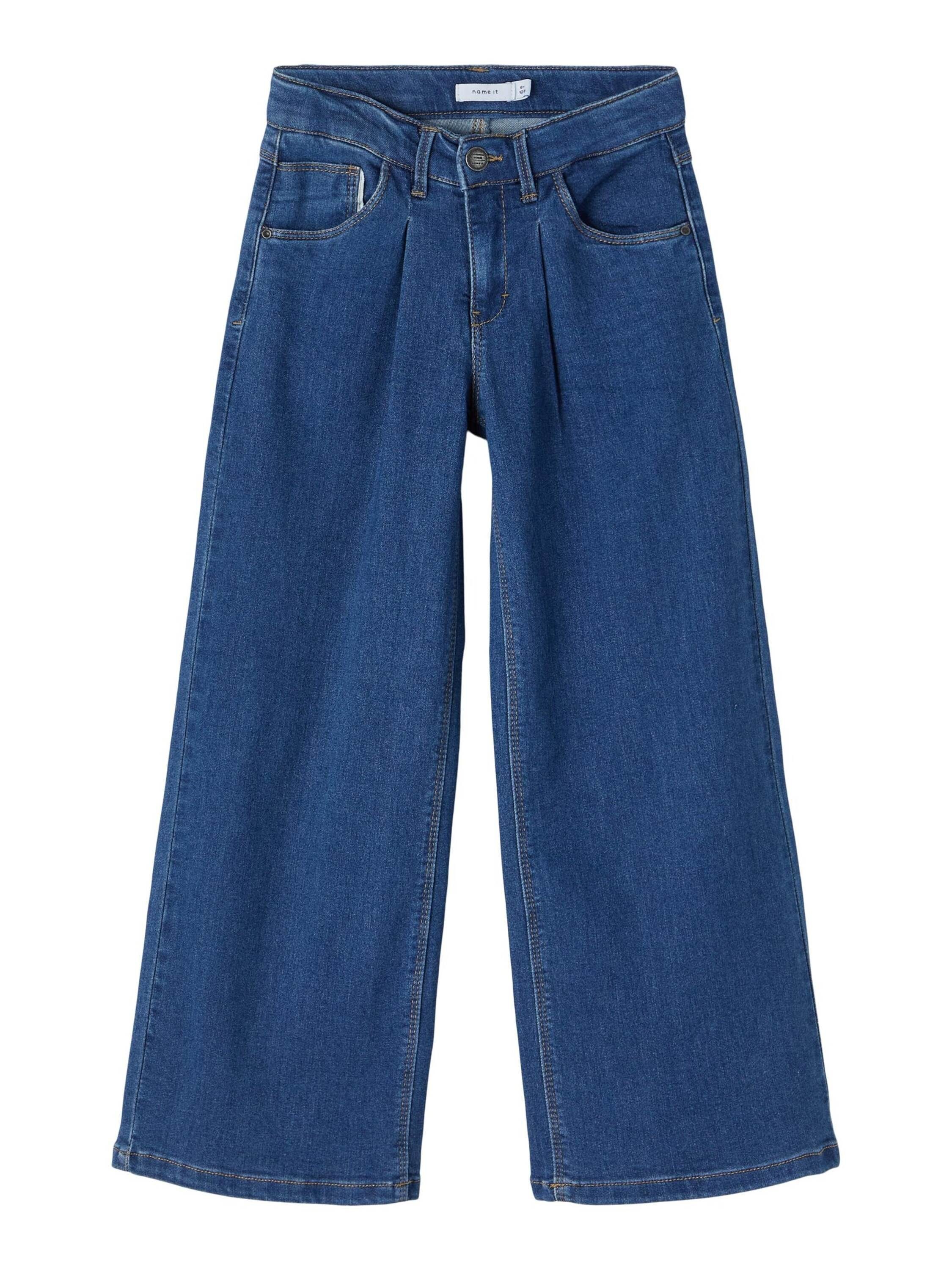 blue Falten Bella Name (1-tlg) medium Weite Jeans It denim