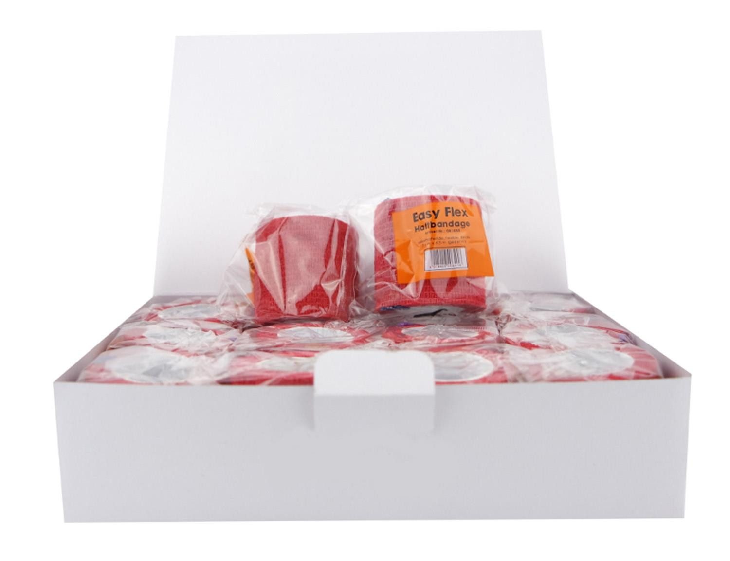 varivendo Bandage 12x Haftbandage Rot 50mm x 4500mm Elastischer Verband (Rollen, 12-tlg., Haftbandagen), Bandage Sportbandage Sportverband