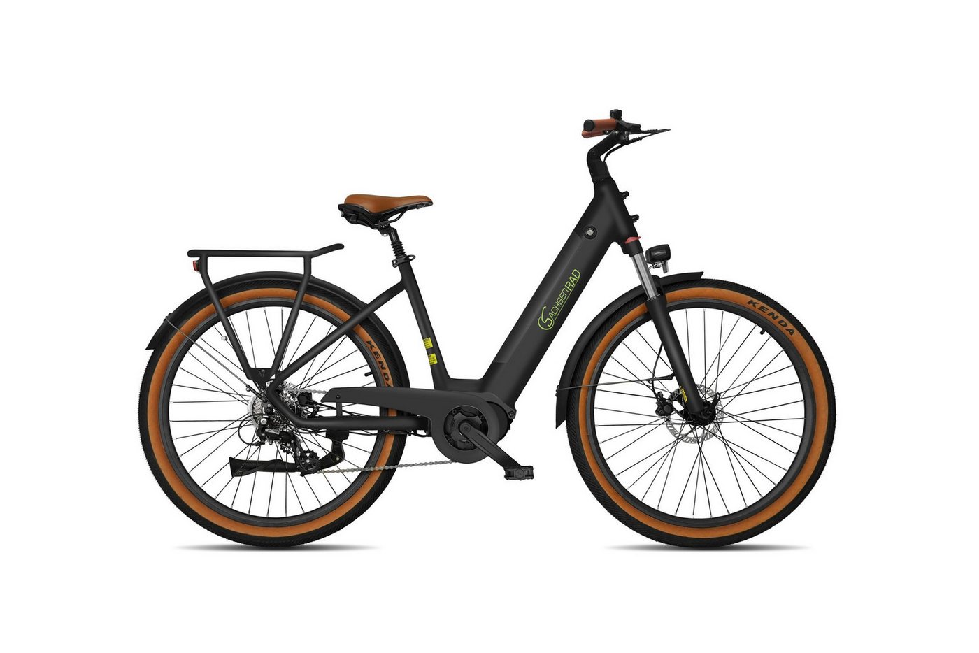 SachsenRAD E-Bike Cityrad C5 Centro II mit Diebstahlsicherung, 8 Gang Shimano, Kettenschaltung, Mittelmotor, 522 Wh
