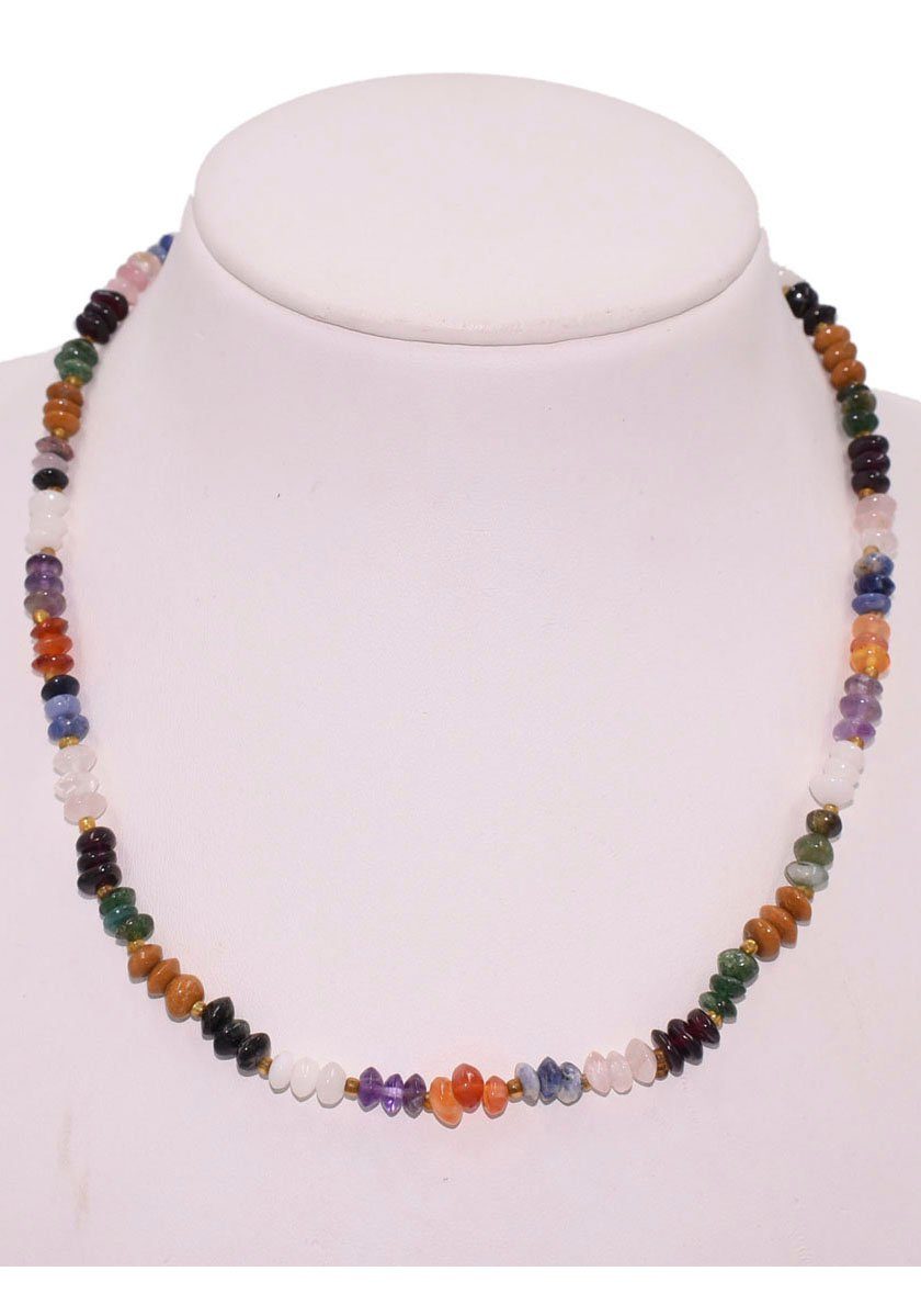 Firetti Collier Schmuck Geschenk Halsschmuck Halskette Edelsteinkette Tigerauge, mit Edelsteinen