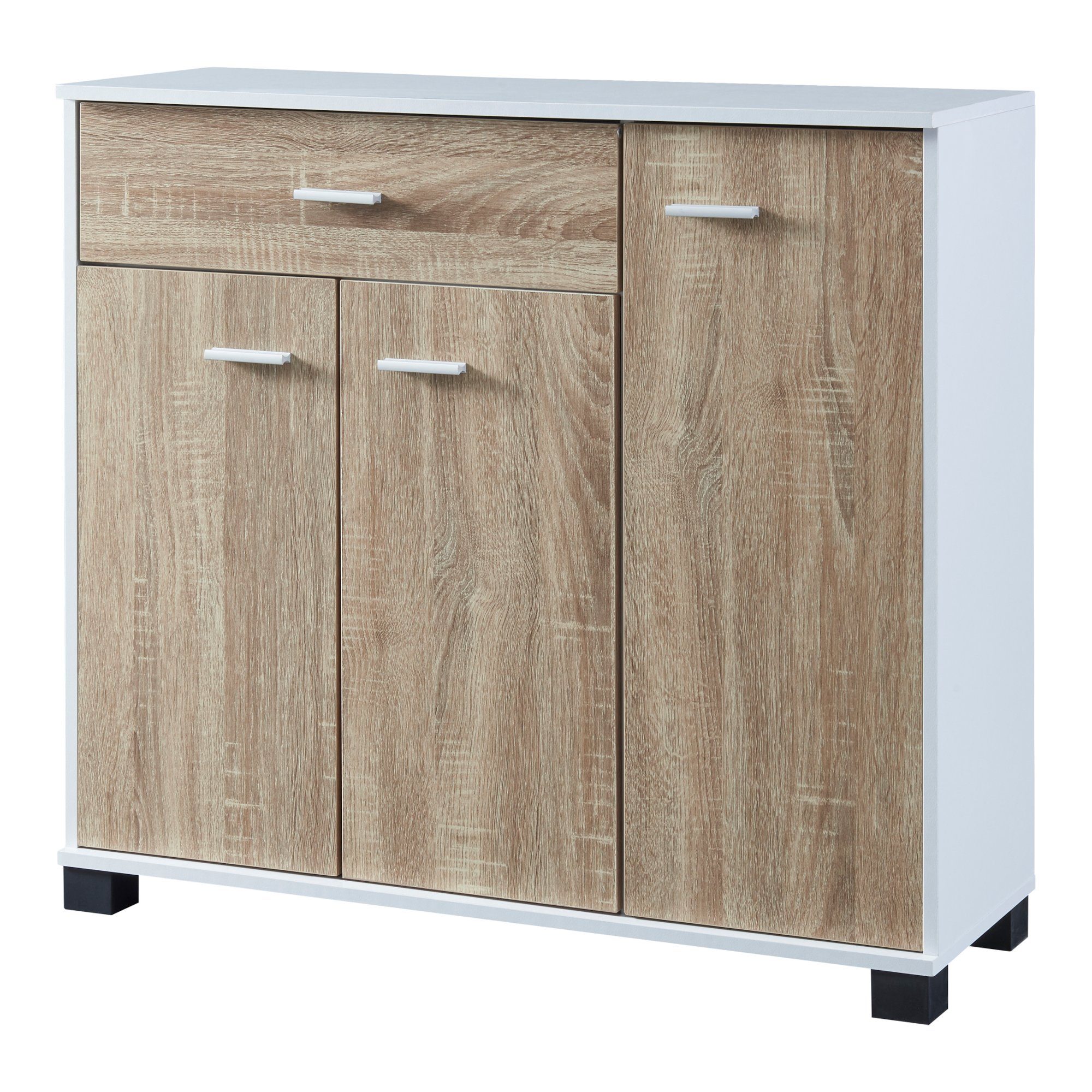en.casa Sideboard, »Bobeck« 72x80x28cm Weiß / günstig online kaufen