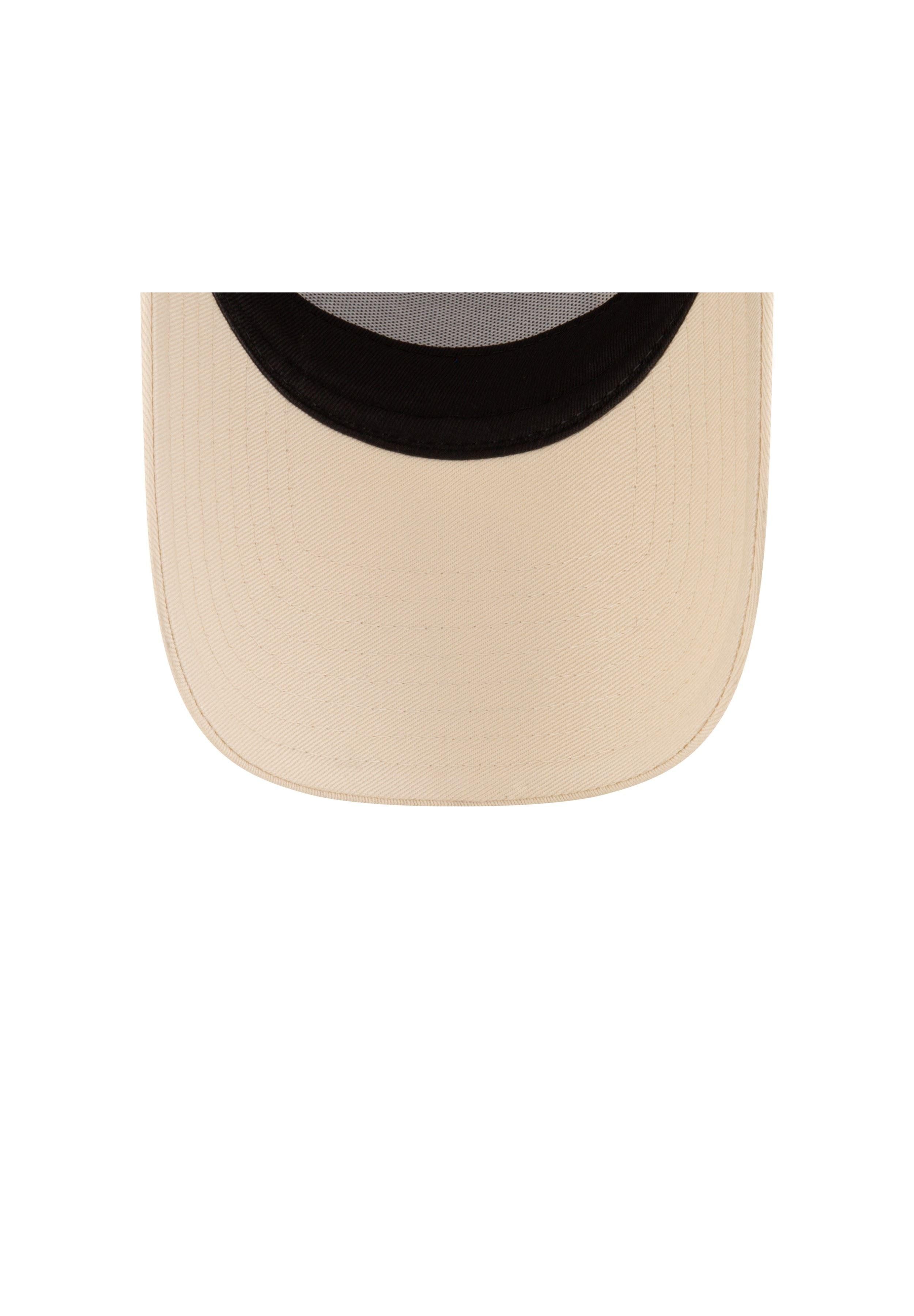 New Era Baseball Cap NE Script Patch Beige Verstellbare A-Frame Trucker Cap New Era (1-St)