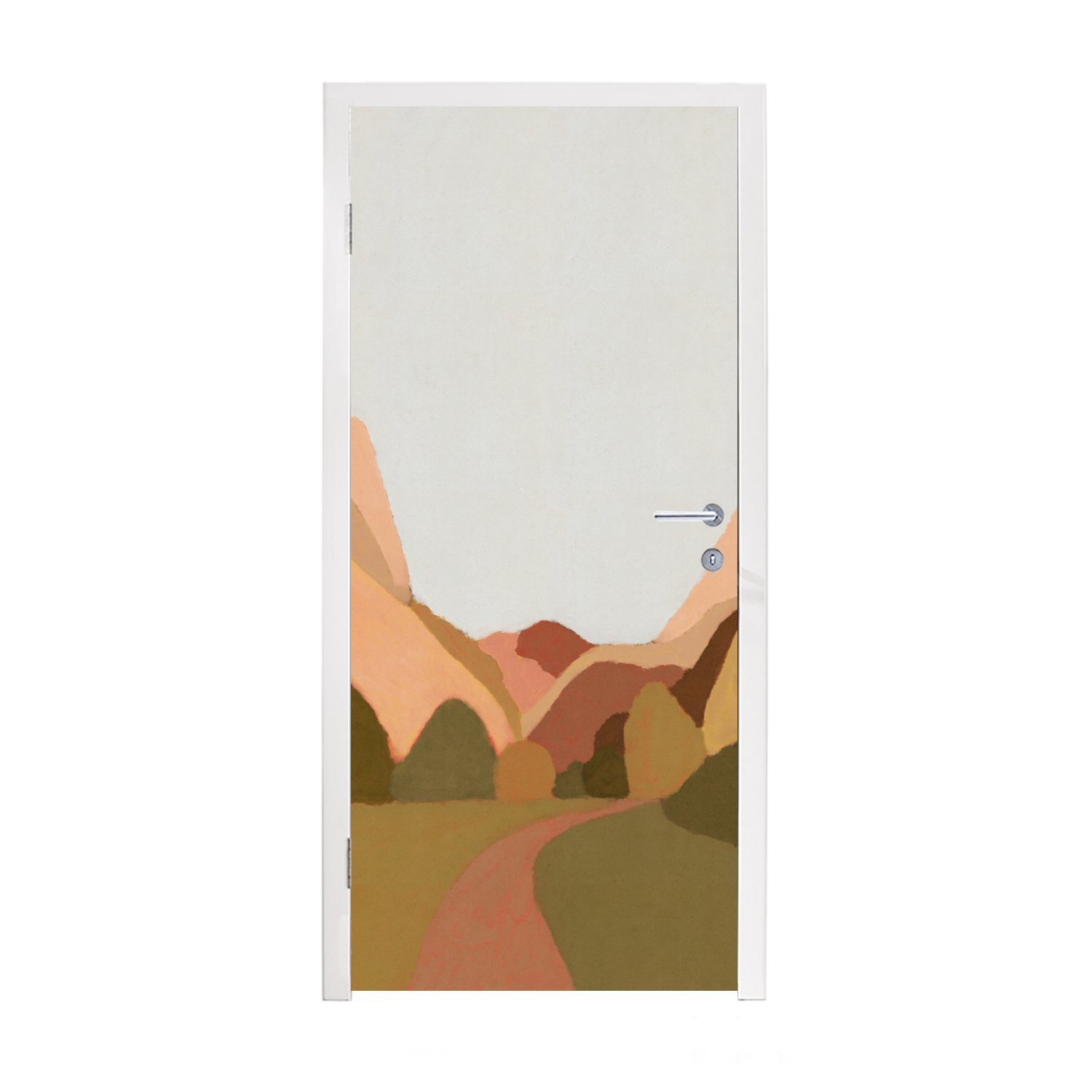 Matt, 75x205 St), - Landschaft (1 Fototapete Tür, für - Türaufkleber, Türtapete cm Natur MuchoWow Kunst, bedruckt, - Abstrakt