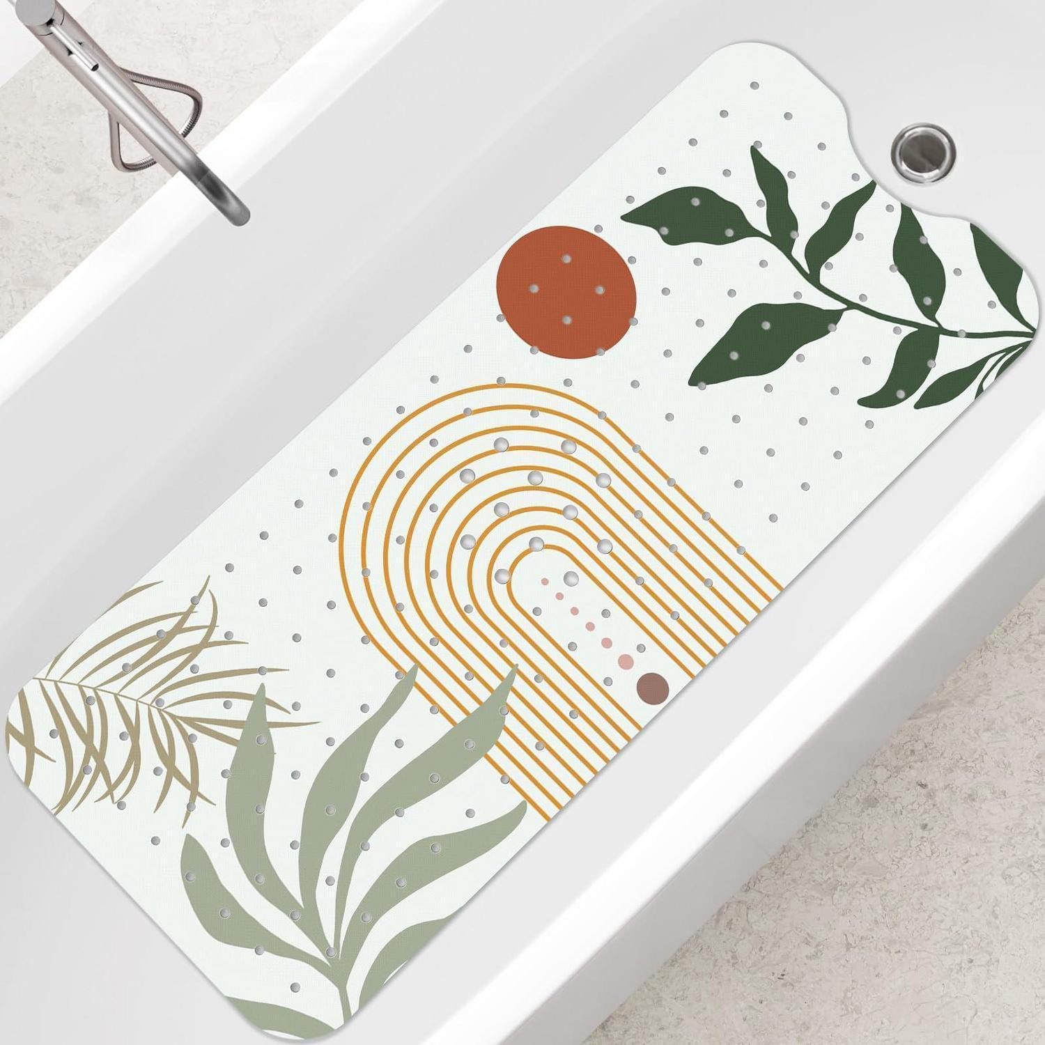 LuxusKollektion Wanneneinlage Badewannenmatte Boho 100x40cm rutschfest, B: 40 cm, L: 100 cm