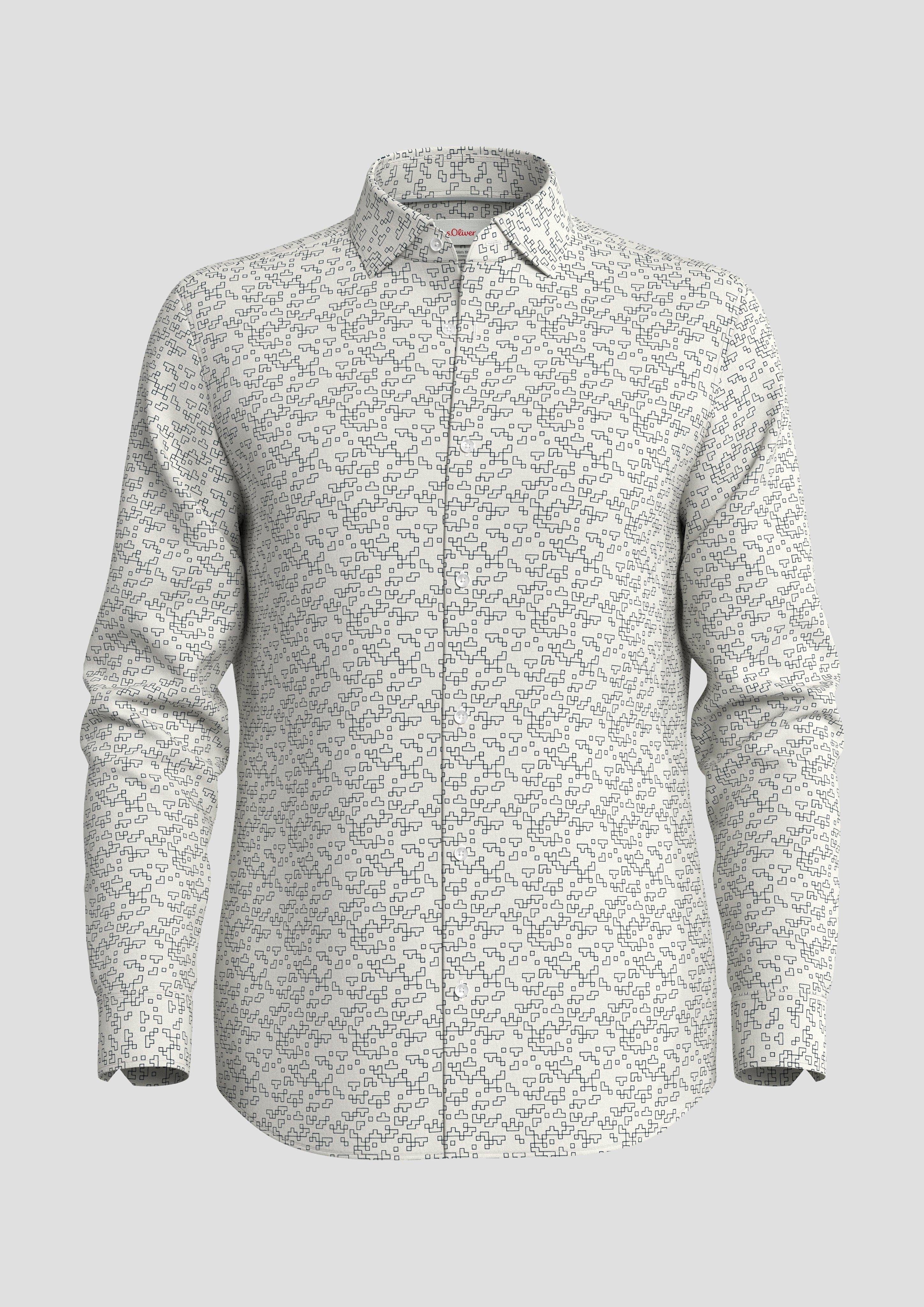 Langarmhemd aus Baumwollstretch Tape s.Oliver Slim: Hemd