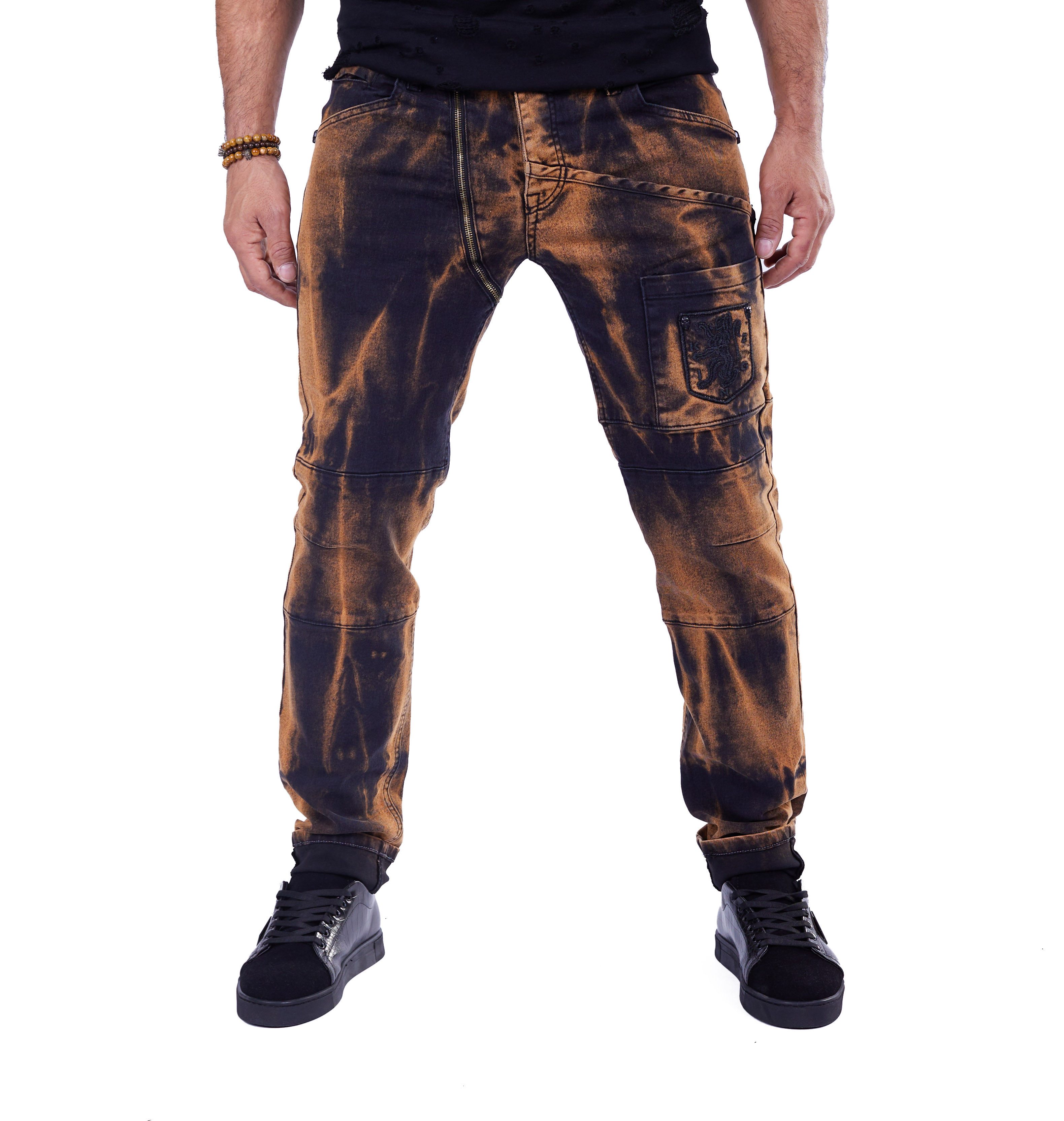 KINGZ Regular-fit-Jeans Designer Herren Jeans mit günstig online kaufen
