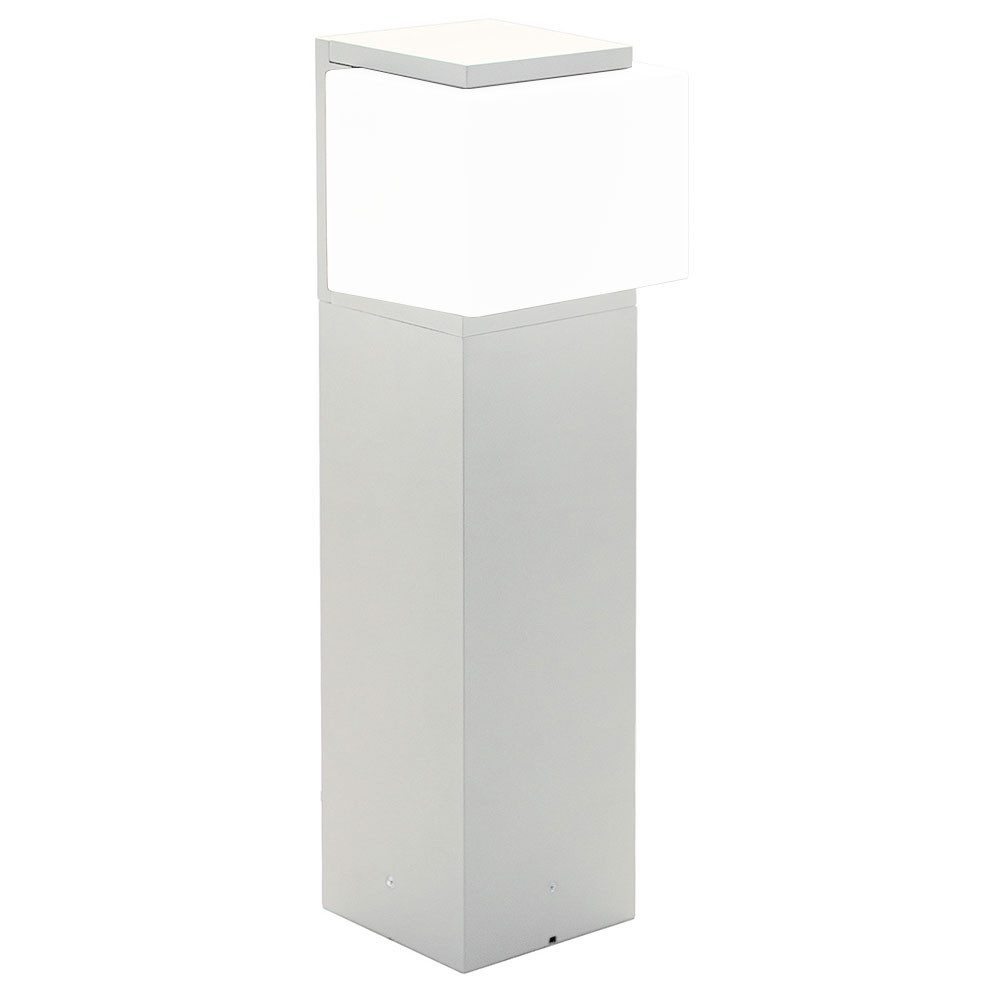 NOWA Außen-Stehlampe, Leuchtmittel nicht inklusive, Außenleuchte Stehlampe Wegeleuchte Aluminium Glas weiß E27 H 40 cm