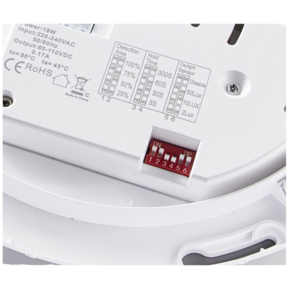 HEITRONIC Wandleuchte Heitronic PRONTO 500639 LED-Deckenleuchte mit Bewegungsmelder LED fest