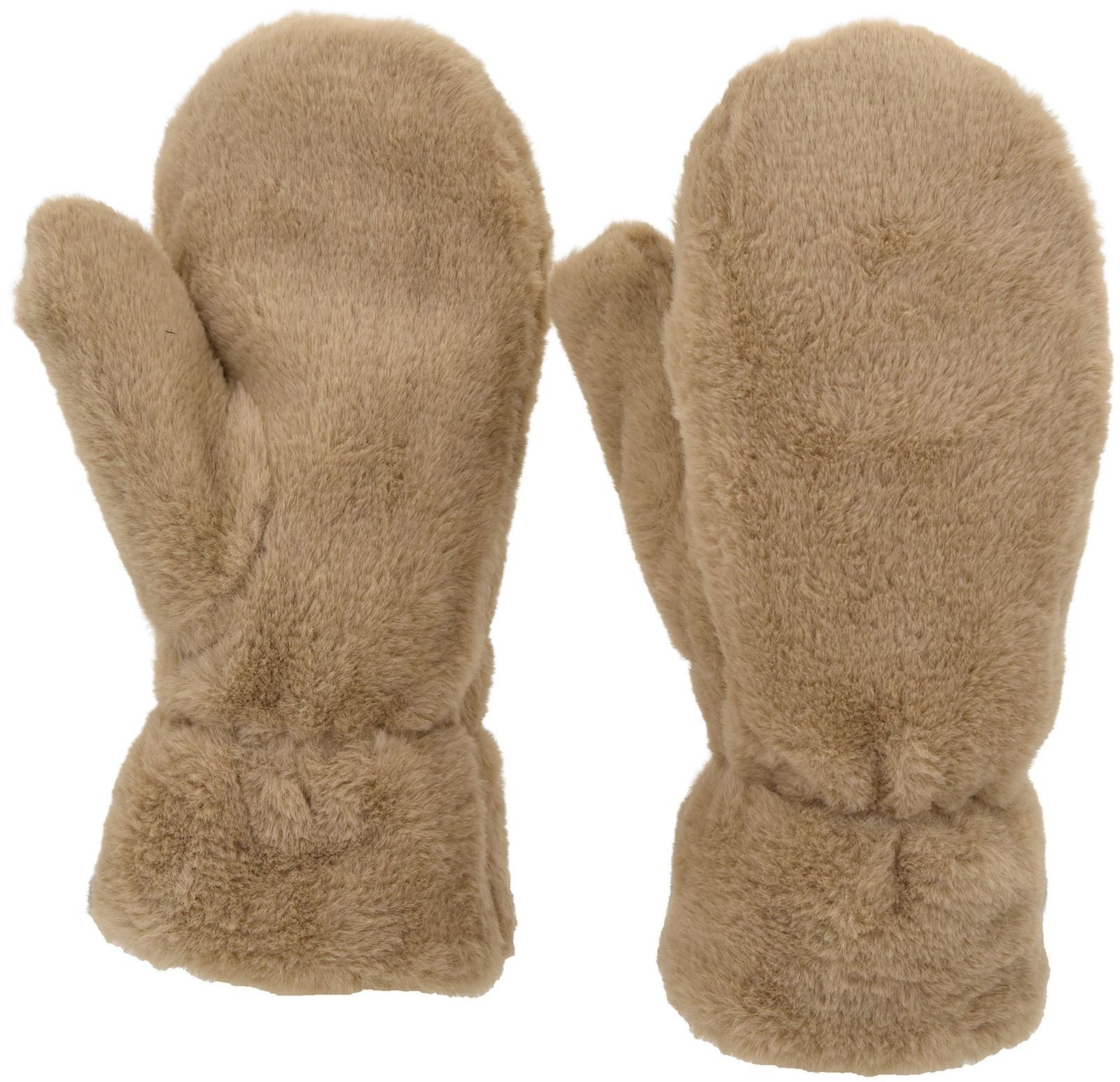 styleBREAKER Fäustlinge Fäustlinge aus Kunstfell Einfarbig günstig online kaufen