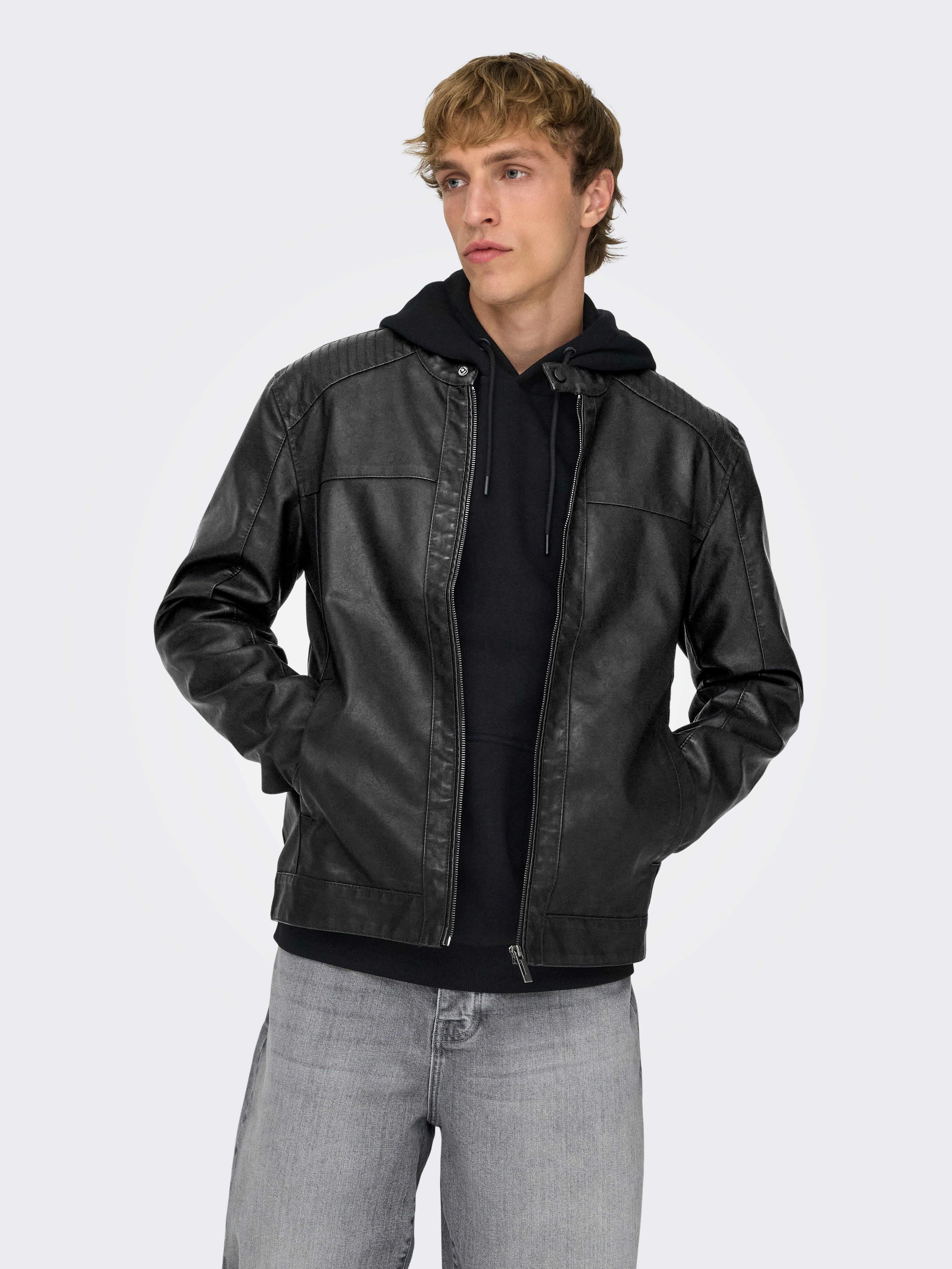 ONLY & SONS Bikerjacke MIKE PU RACER JACKET