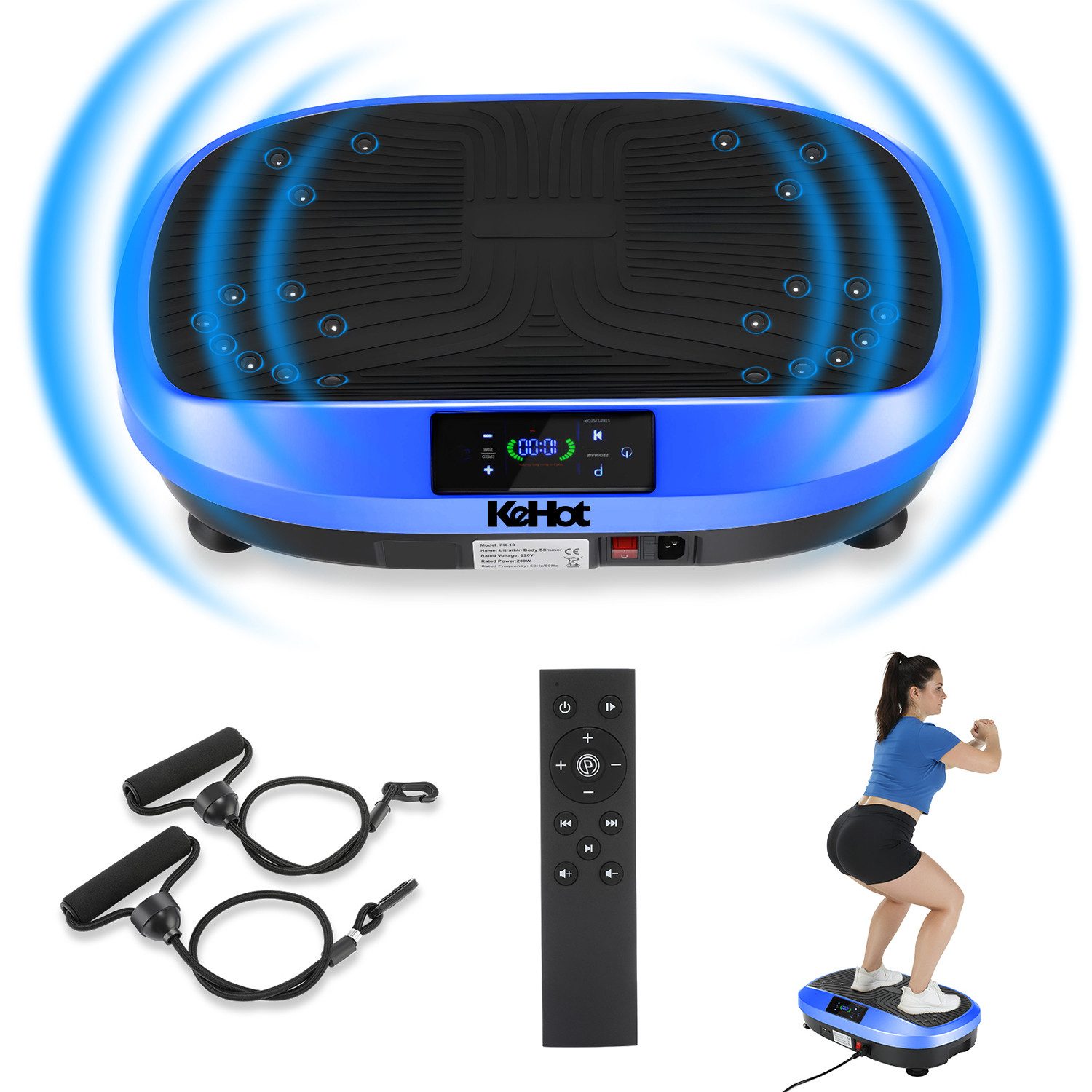 Vibrationsplatte Vibrationsplatte für Ganzkörpertraining, LED Display & Fernbedienung