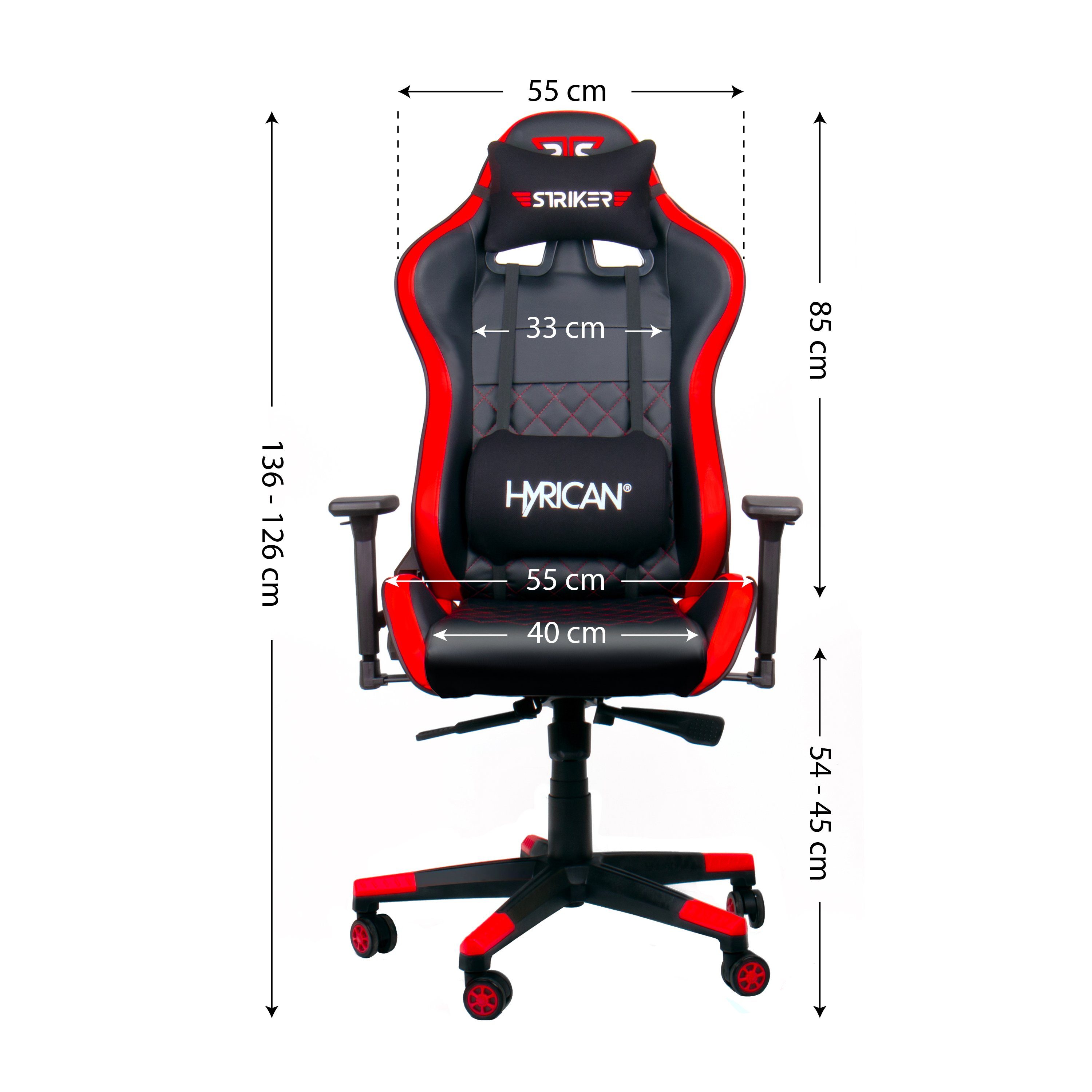 Hyrican Gaming-Stuhl "Striker Red ergonomischer Gamingstuhl,Schreibtischstuhl Code XL"