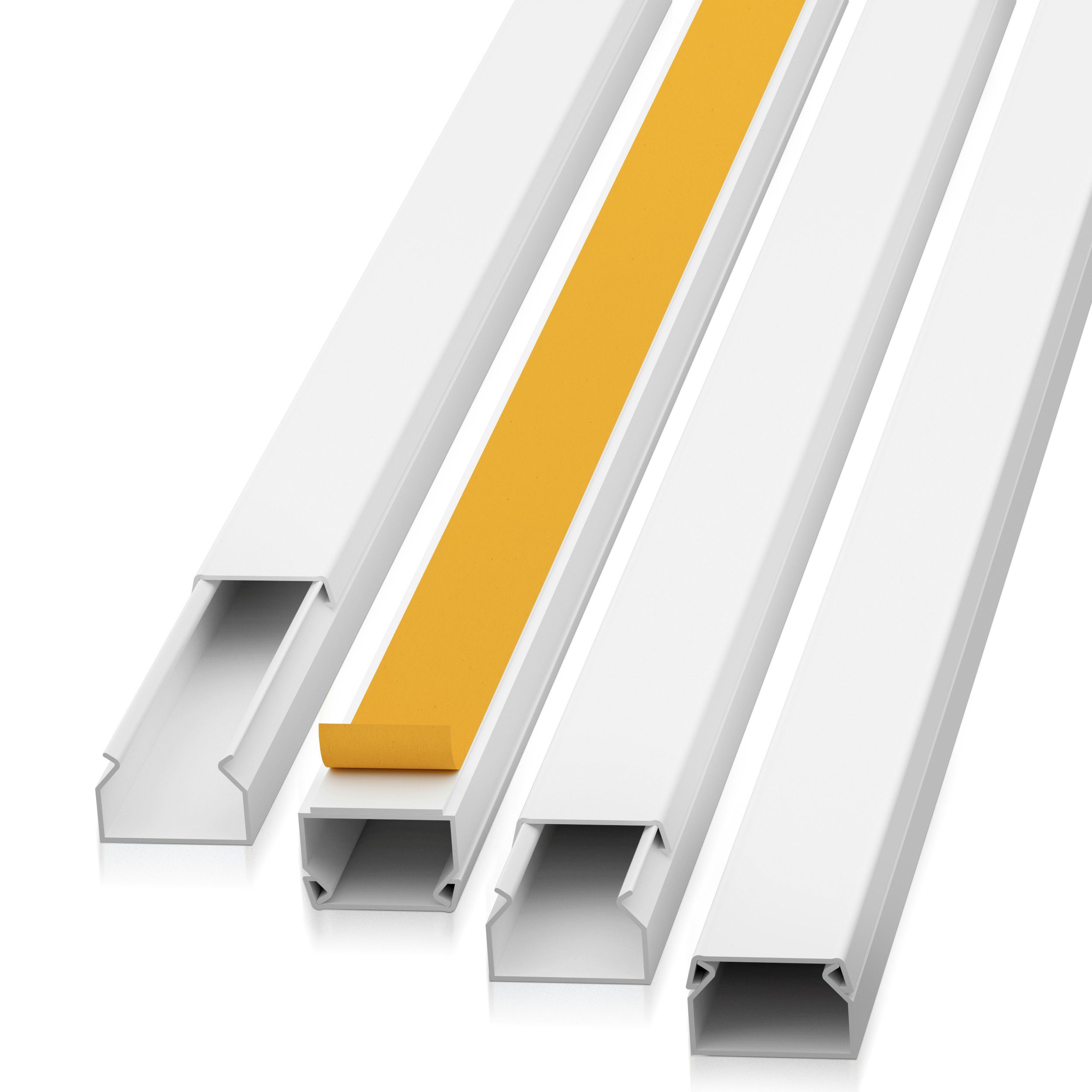 Gentle North Kabelkanal Kabelkanal Selbstklebend Weiss 1m - allrounder - diverse Größen (10-St), diverse Größen in 12x12mm - 16x16mm - 25x16mm - 15x10mm - 20x10