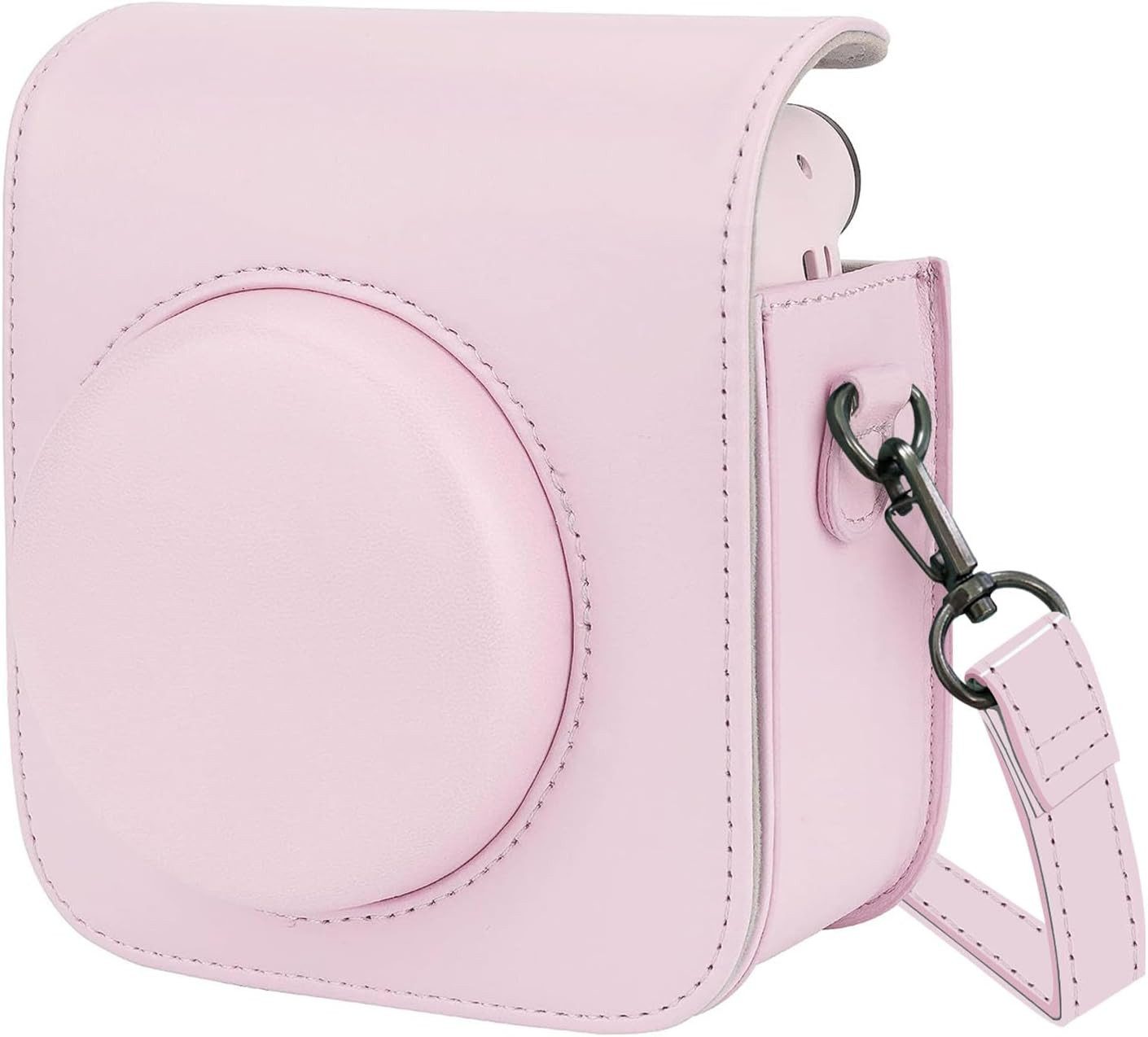 FELIXLEO Kameratasche Mini 12 Kameratasche aus PU-Leder mit Schultergurt Rosa (1-tlg)