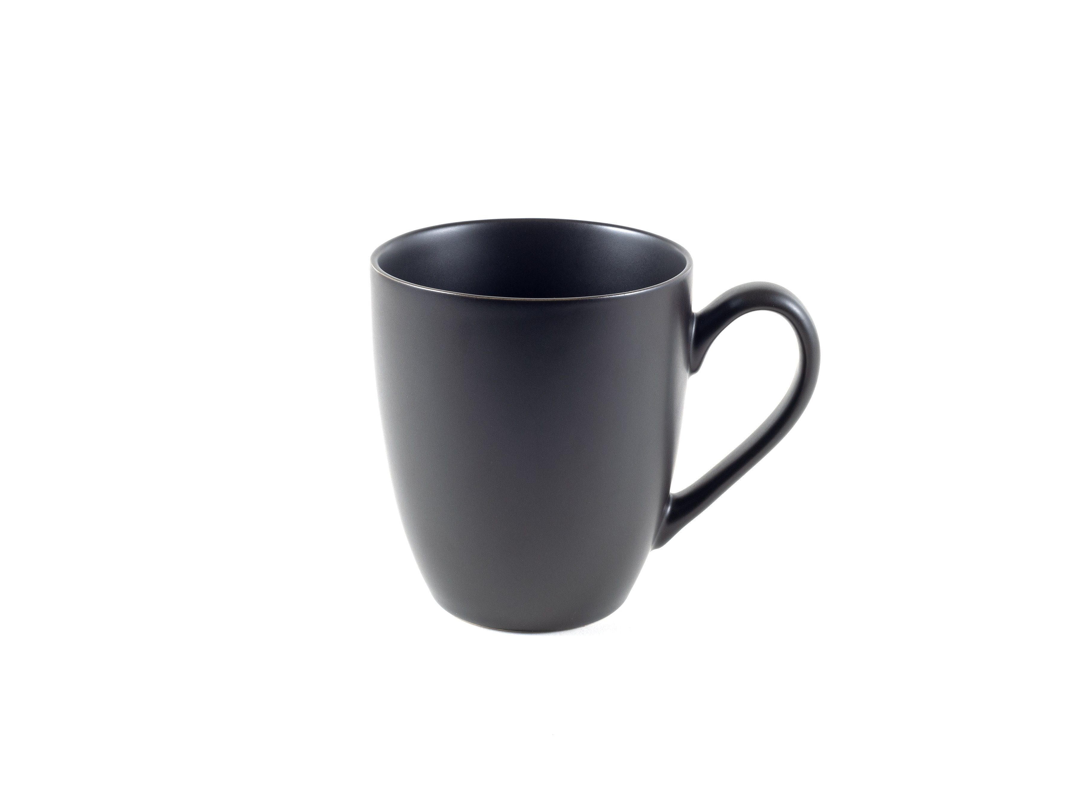 Hanseküche Tasse Teetasse mit Deckel Sieb Thermoeffekt, mit Teebecher Dickwandige Keramik, – Schwarz 650ml, Ultrafeinfilter, XXL und Keramik
