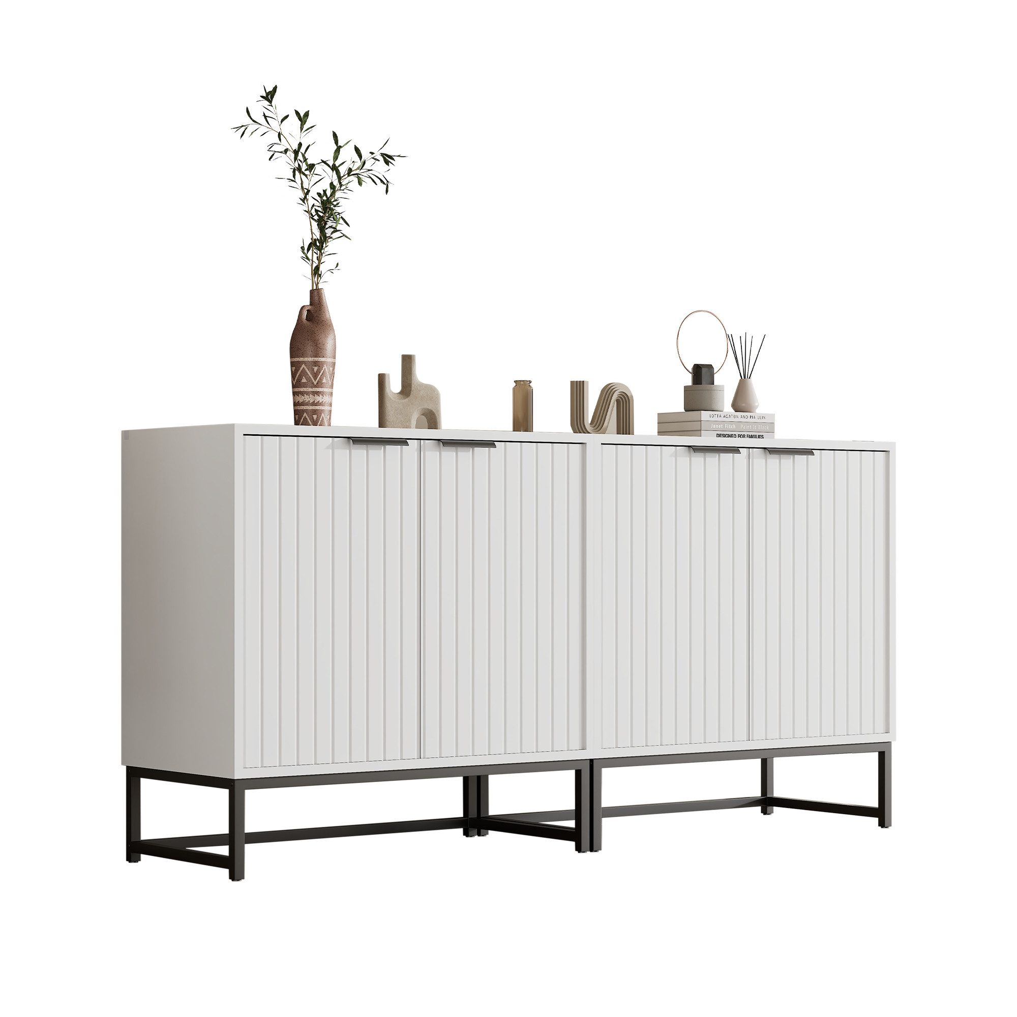 Merax Sideboard mit Metallsockel (2 St), günstig online kaufen