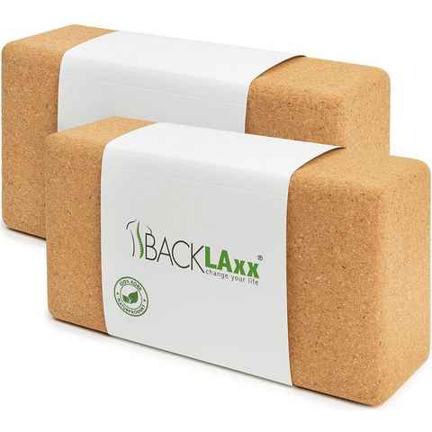 BACKLAxx® Yogablock Set aus 100% Kork, (für Yoga & Pilates, 2-tlg., 22 x 12 x 7,5 cm), aus 100% natürlichem Kork