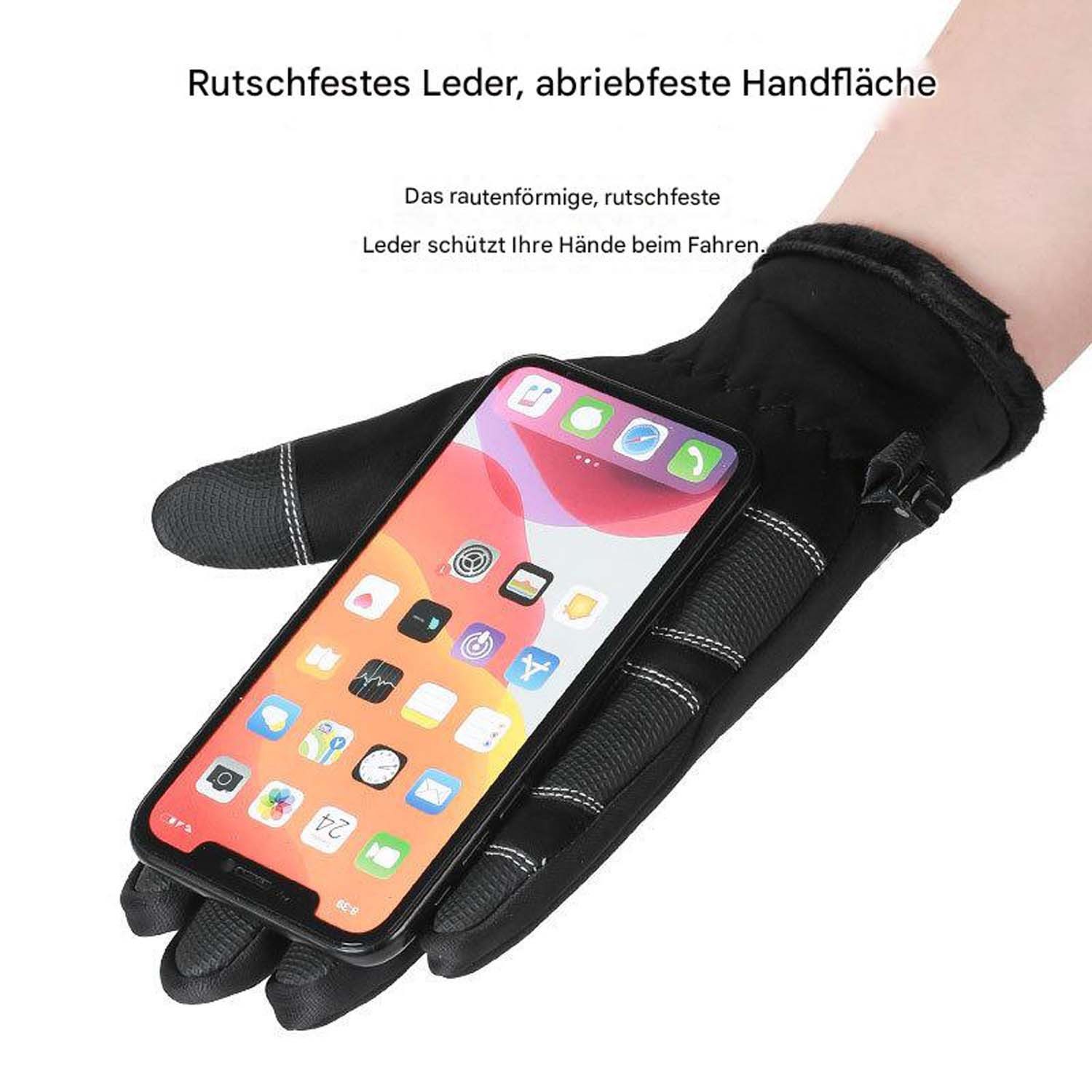 trends for living Fleecehandschuhe Winterwarme Handschuhe wind wasserdichte Handschuhe Outdoor-Handschuhe Radsport, fleecegefüttert, rutschfeste Touchscreen-Handschuhe
