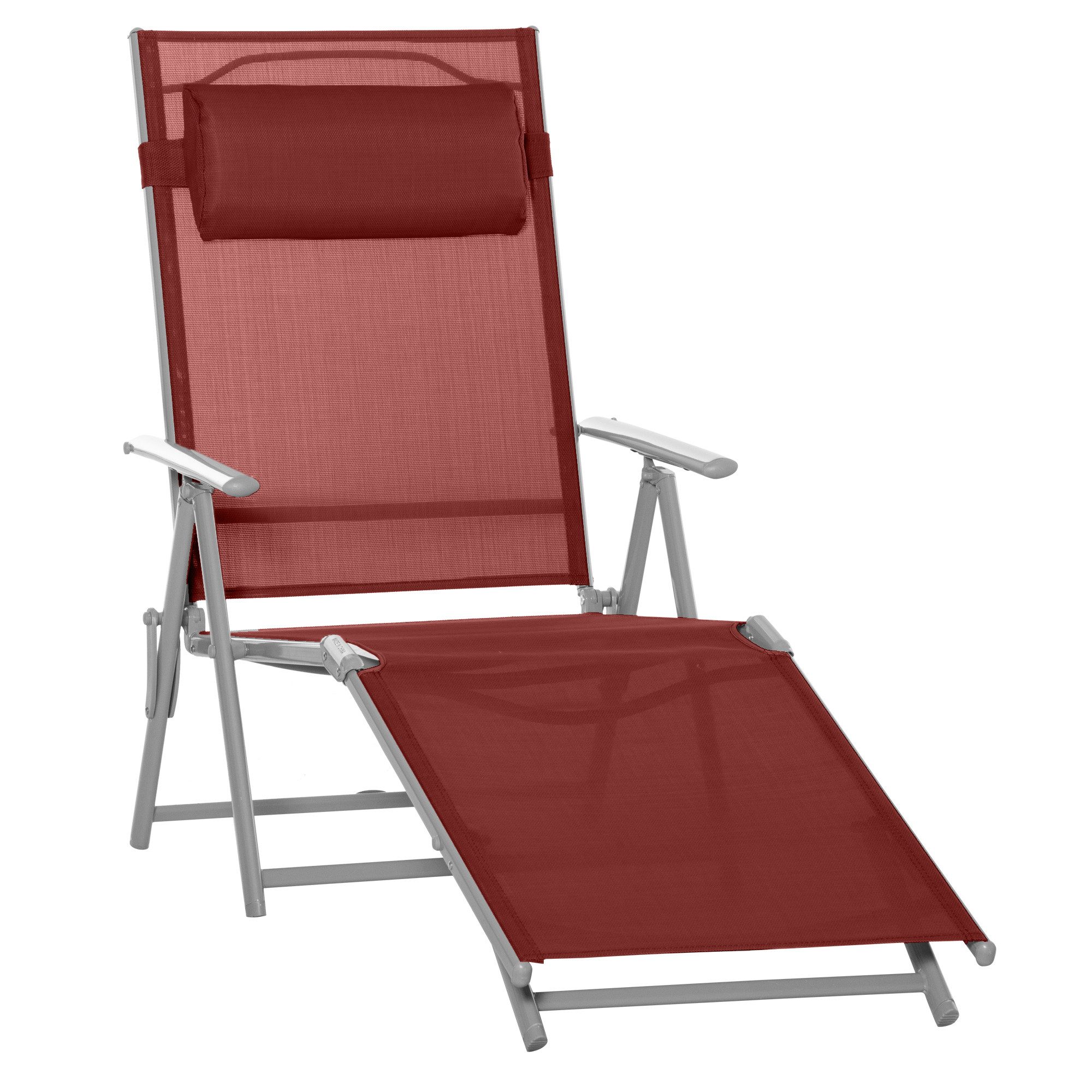 Outsunny Gartenliege Balkonliege, Campingliege mit Kissen, günstig online kaufen