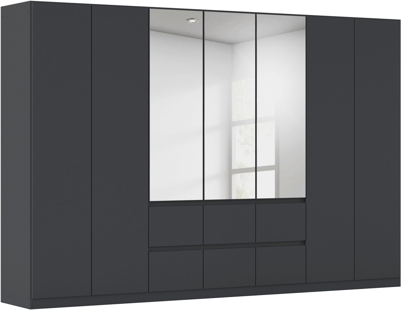 rauch Drehtürenschrank Schrank Garderobe MAINZ Breiten 91/136/181/226/271/315/360, Höhe 210cm (3 verschiedene Ausstattungen BASIC/CLASSIC/PREMIUM (inkl. SOFT-CLOSE) grifflose Front, Außentüren mit Push-to-Open Funktion MADE IN GERMANY
