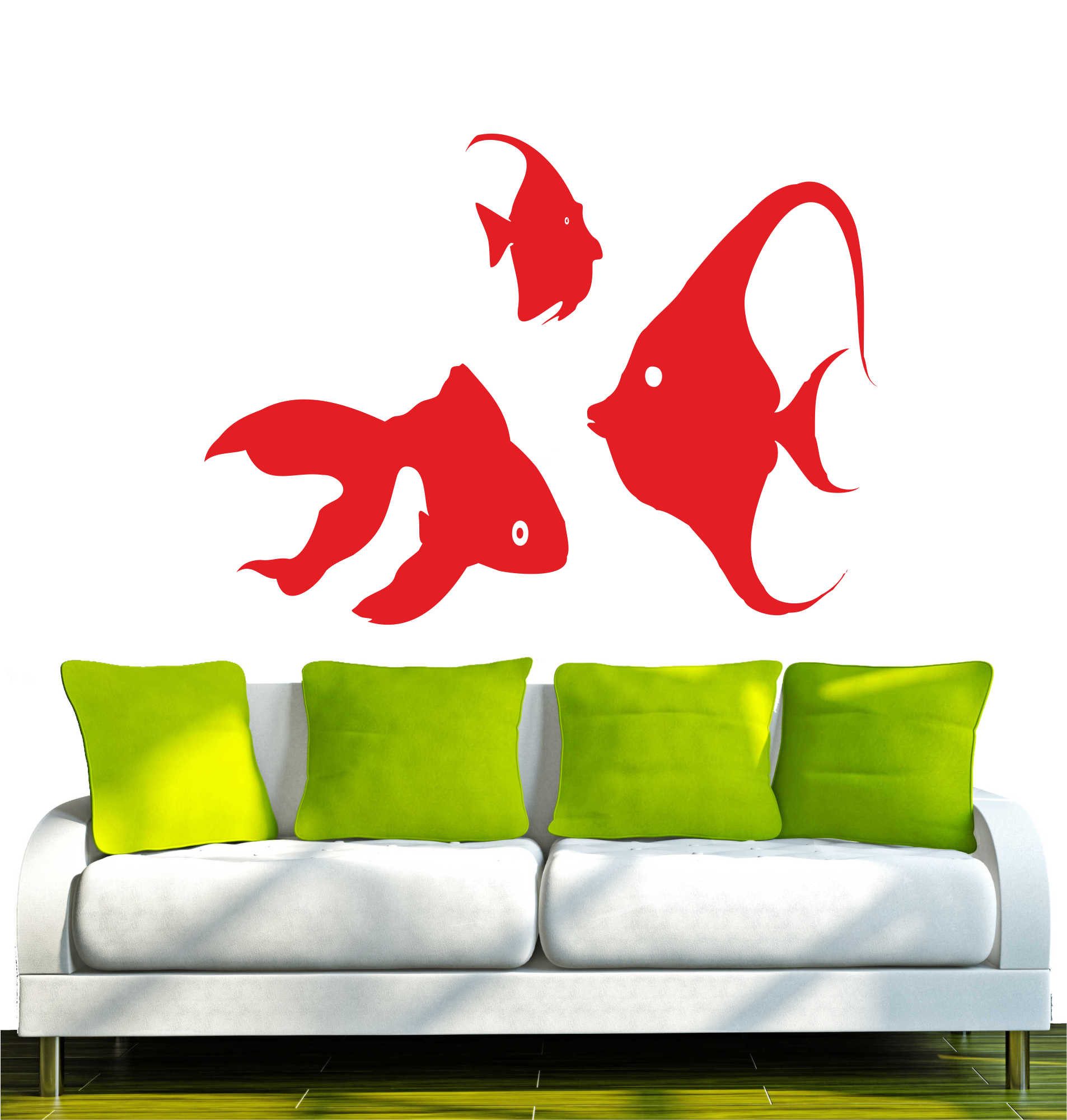 INDIGOS UG Wandtattoo Wandtattoo - Wandaufkleber - w010 Fische Meer Wasser Aquarium