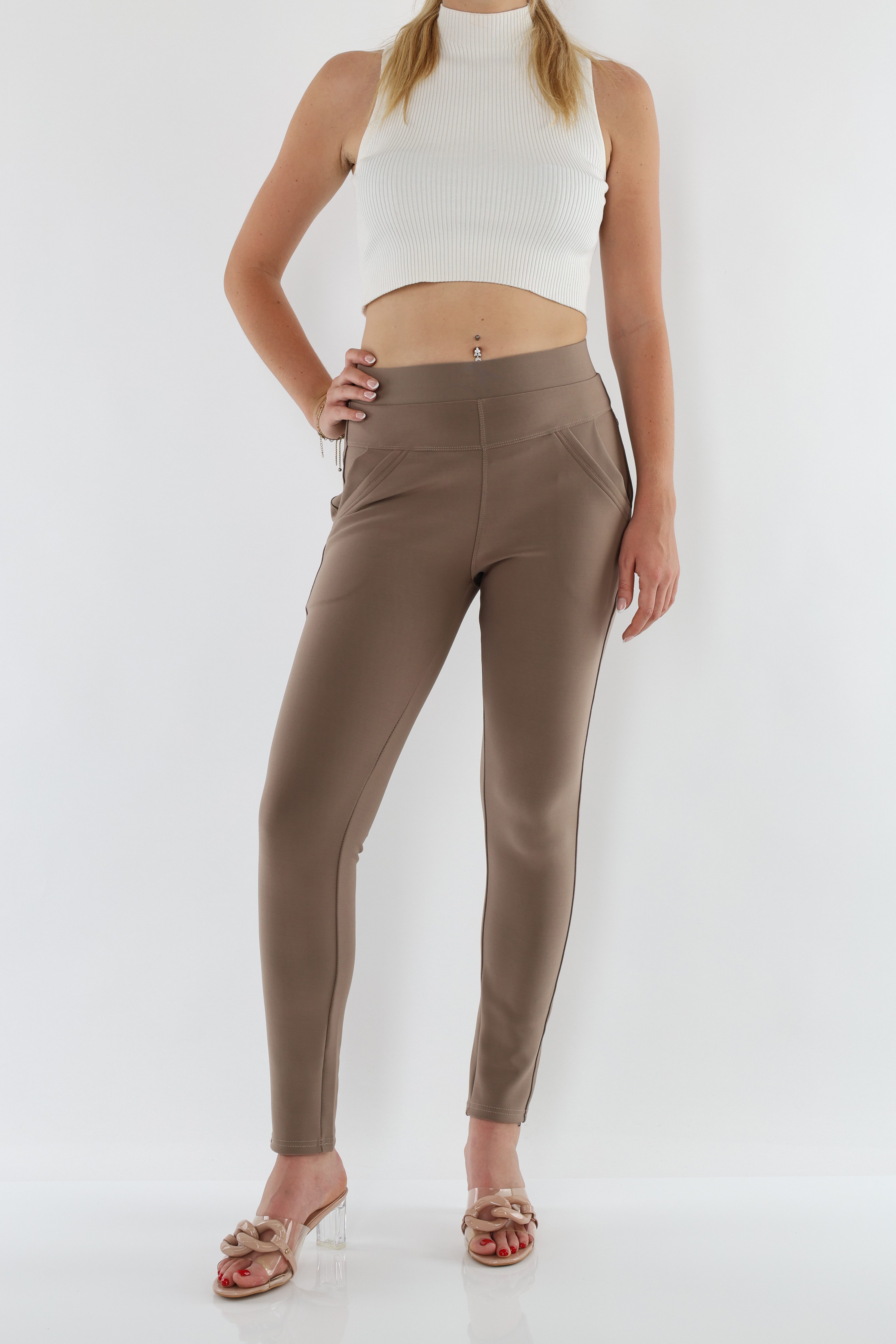 MIRROSI Stretch-Hose Damen Hosen High Waist günstig online kaufen