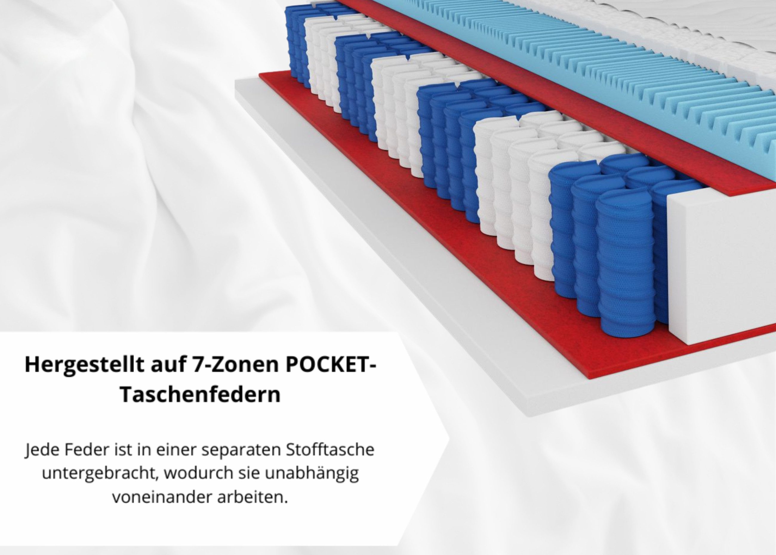 Taschenfederkernmatratze Matratze Premium, 7 Zonen Matratze, Härtegrad H3 Ö günstig online kaufen