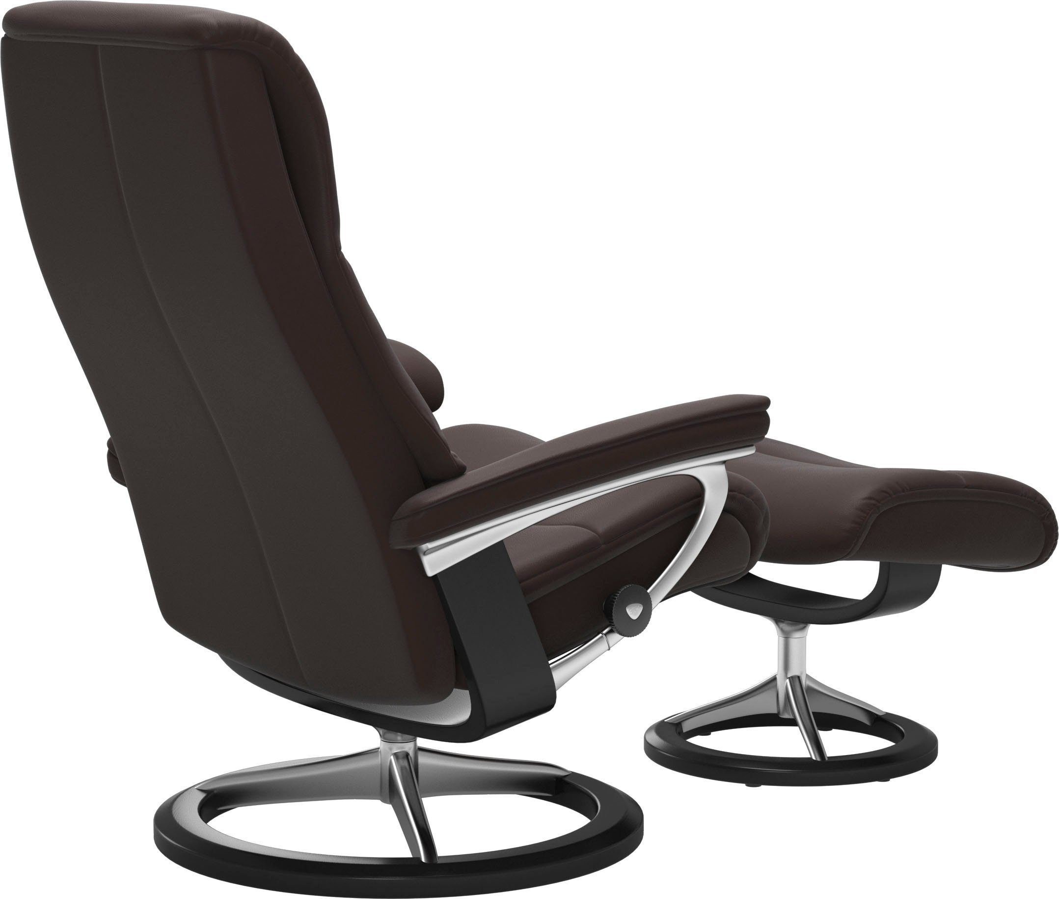 Stressless® Relaxsessel View Signature Größe (Set, mit Schwarz mit S,Gestell Relaxsessel Hocker), Base