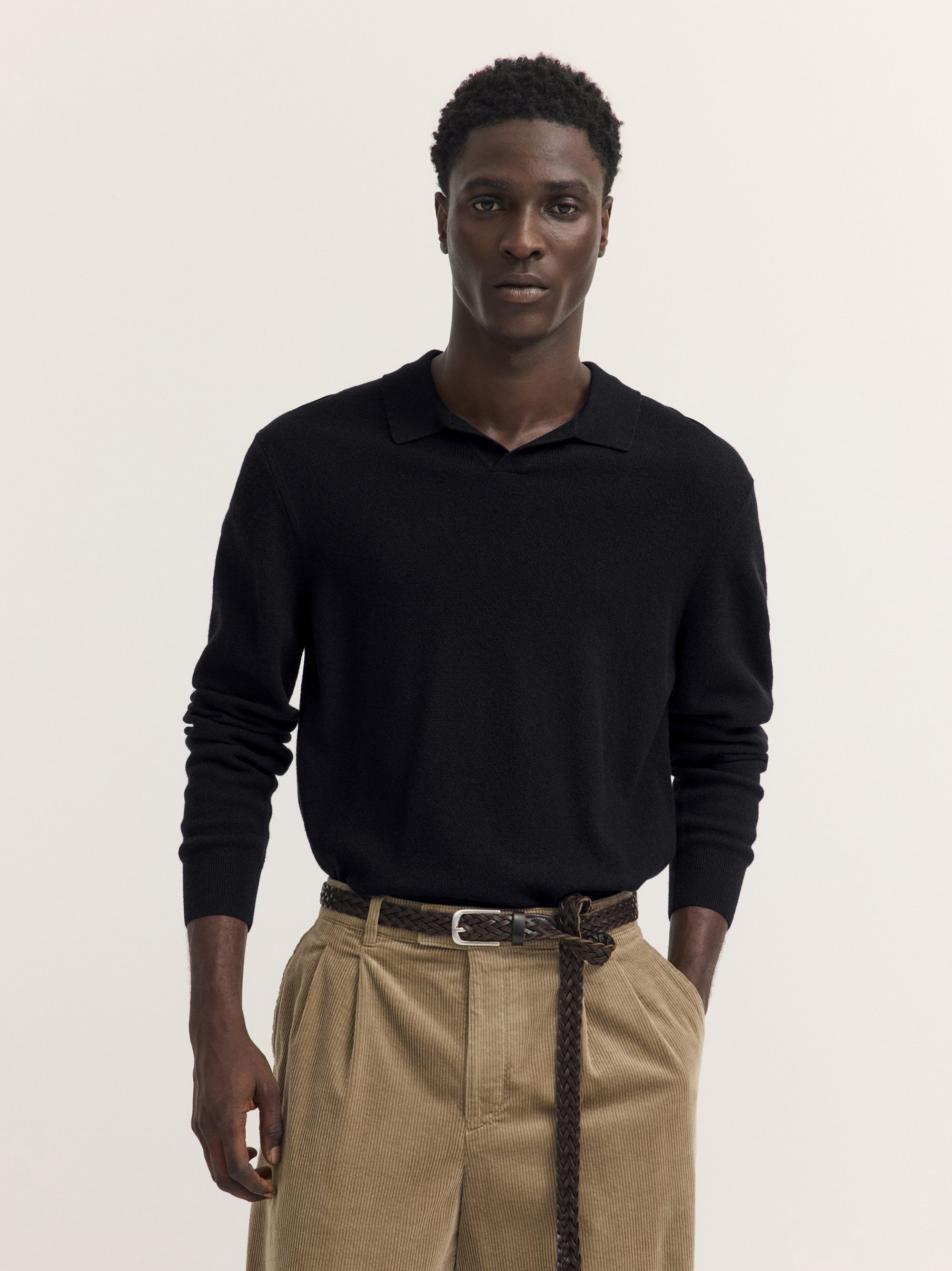 bugatti Poloshirt Regular Fit Regular Fit Wollmix Reißverschluss
