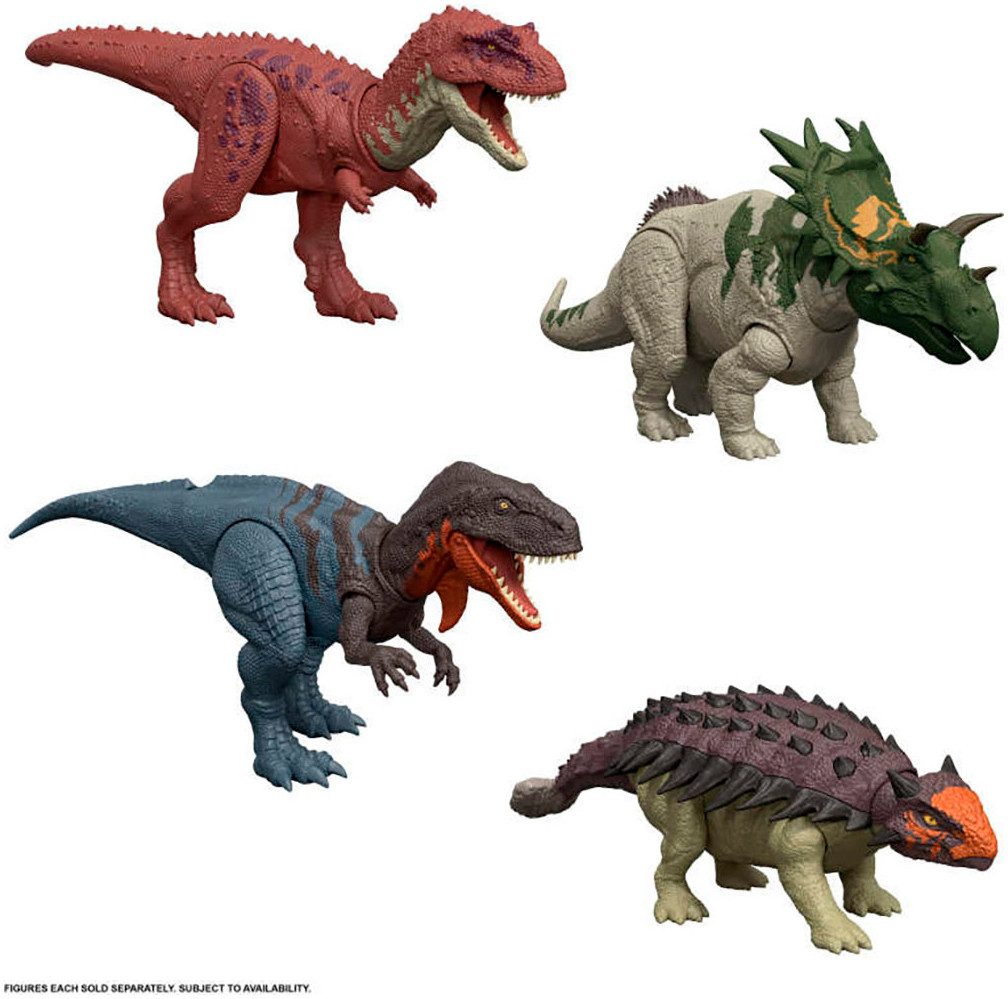 Mattel® Actionfigur Jurassic World, Rebirth, Wild Roar, Dino Меню mit Geräuschen, (1-tlg), Lieferung erfolgt sortiert