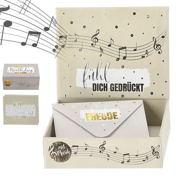 CEPEWA Geschenkbox Geschenkbox Musik 'Happy Birthday Feier schön!' bunt 9x7x3,5cm Karton