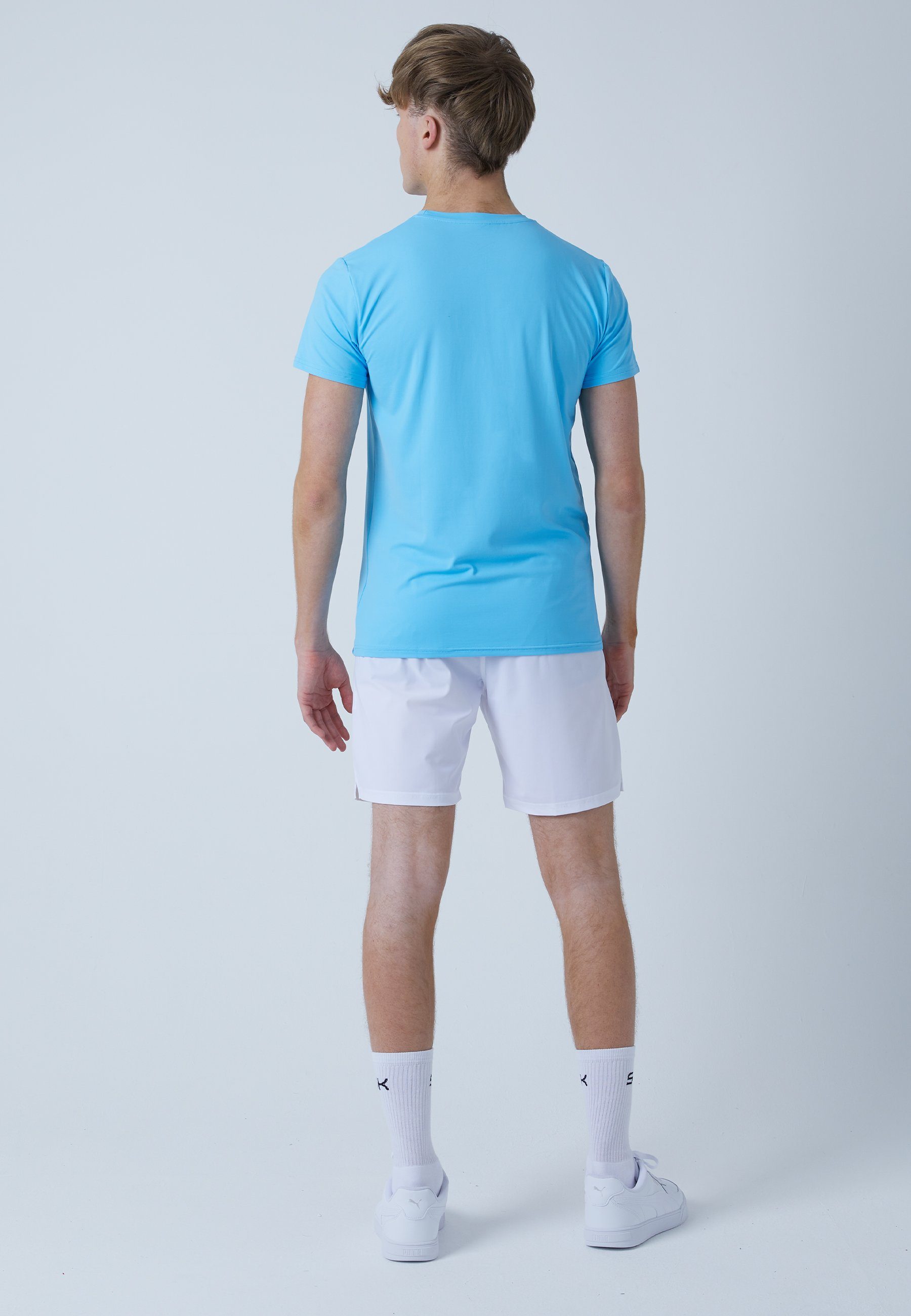 SPORTKIND hellblau Tennis Funktionsshirt T-Shirt Jungen Herren & Rundhals
