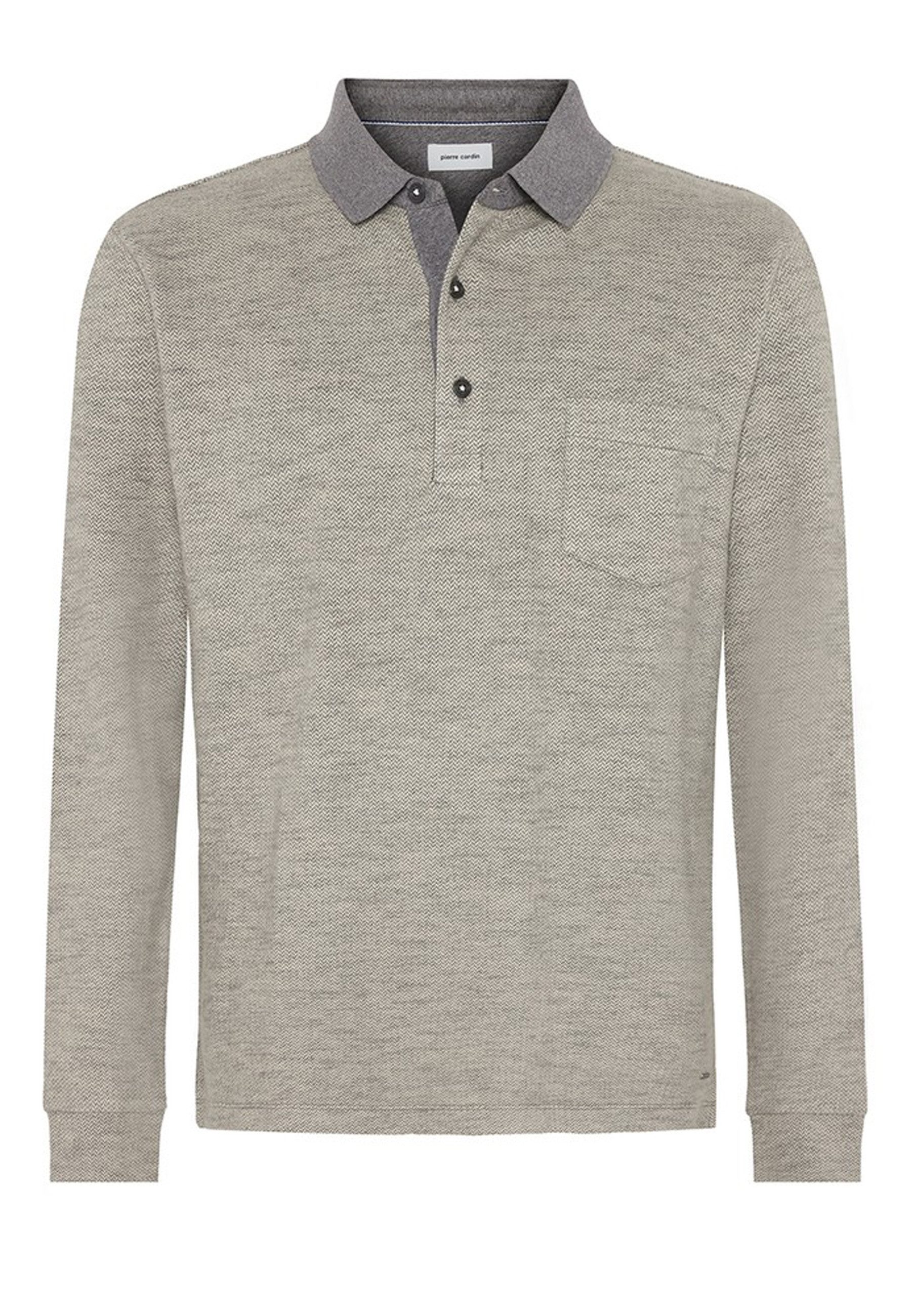 Pierre Cardin Langarm-Poloshirt Pierre Cardin Langarm Poloshirt Herren Beige (1-tlg)