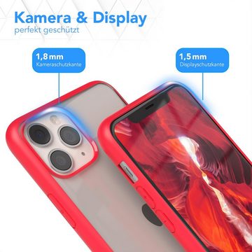 EAZY CASE Handyhülle Bumper Case für Apple iPhone 11 Pro 5,8 Zoll, Hülle Transparent Backcover kratzfest Slim Cover Durchsichtig Rot