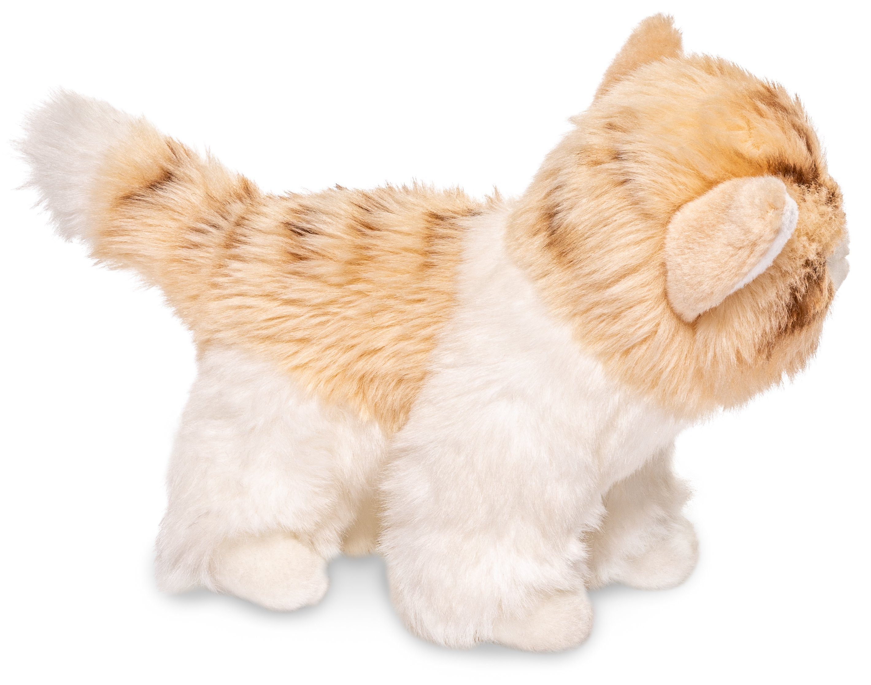 Plüschtier, beige-weiß versch. Kuscheltier 100 Plüsch-Katze, 18 - cm recyceltes Kätzchen, zu Uni-Toys Füllmaterial % - - Farben stehend