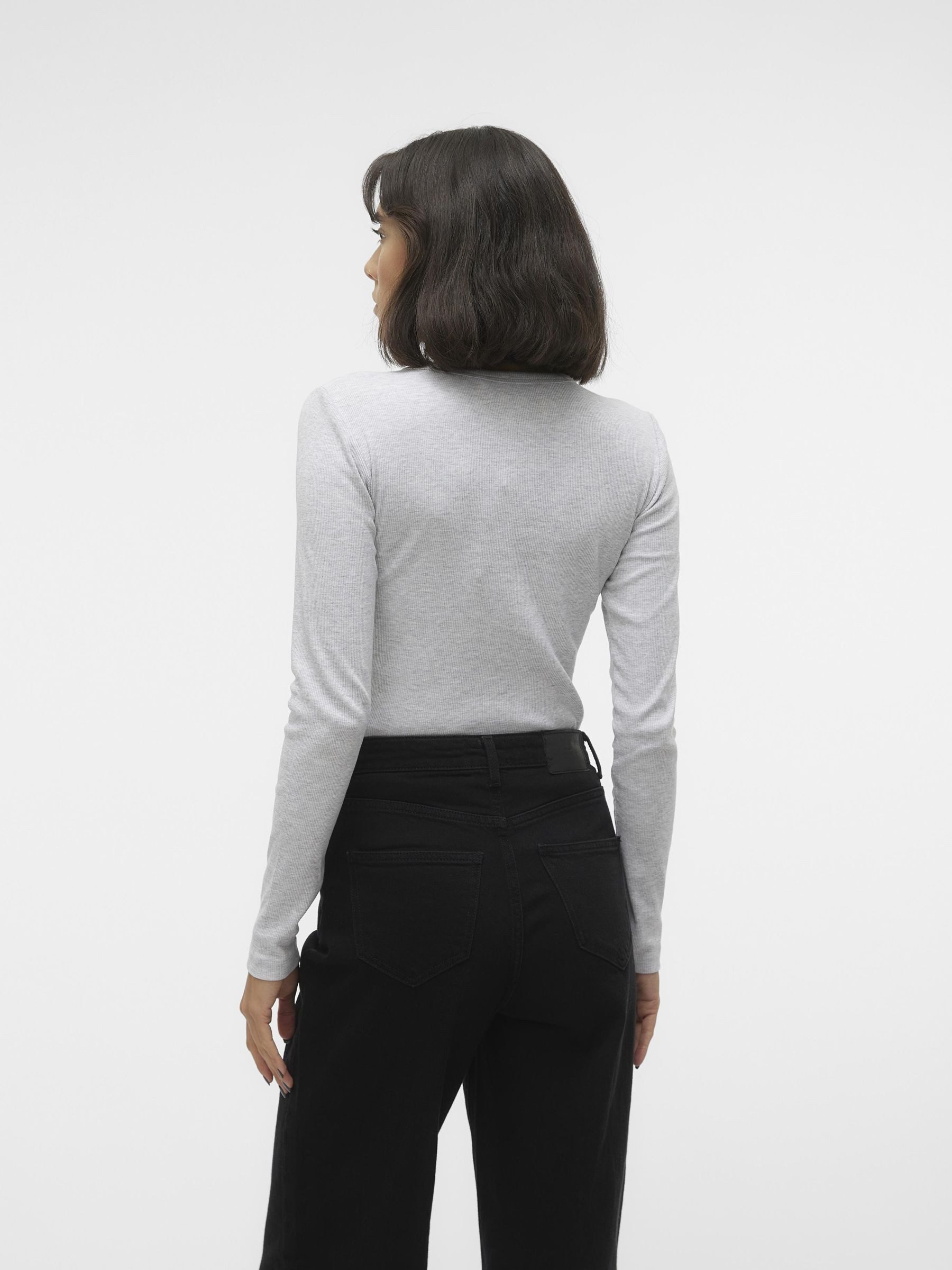 Vero Moda Langarmshirt VMCHLOE LS SHORT TOP JRS NOOS Baumwollmischung