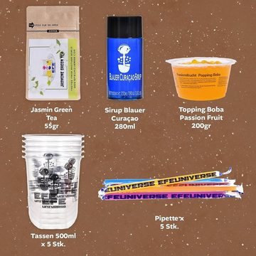 Efe Universe Kreativset DIY Bubble Tea Geschenbox, Bubble Tea Home Kit für 5-7 Personen, Tropical Vibes