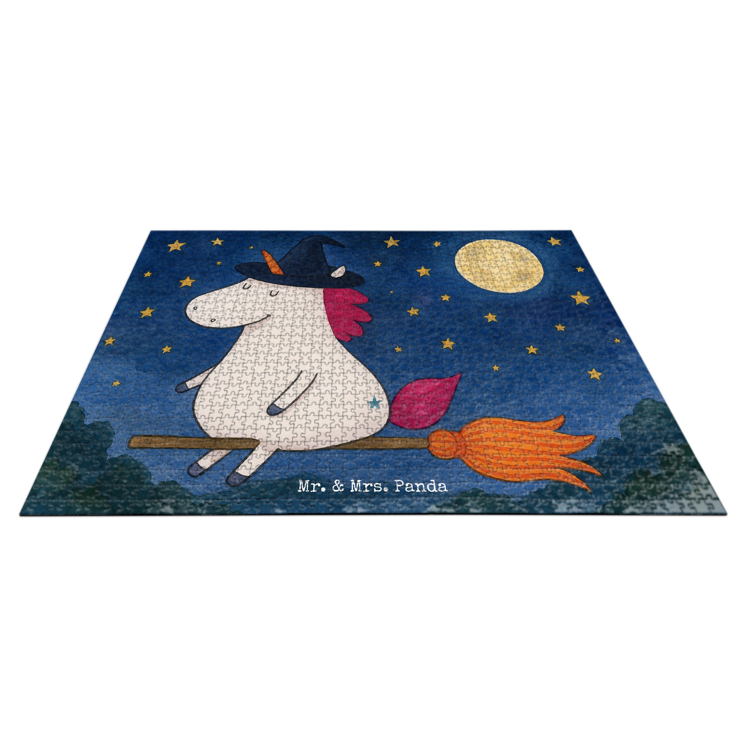 Mr. & Mrs. Panda Puzzle Einhorn Hexe Design, Puzzle 1500 Teile, Weiß, Teufel, Teile, Puzzlesp, 1500 Puzzleteile, Frau Geschenk Hexe