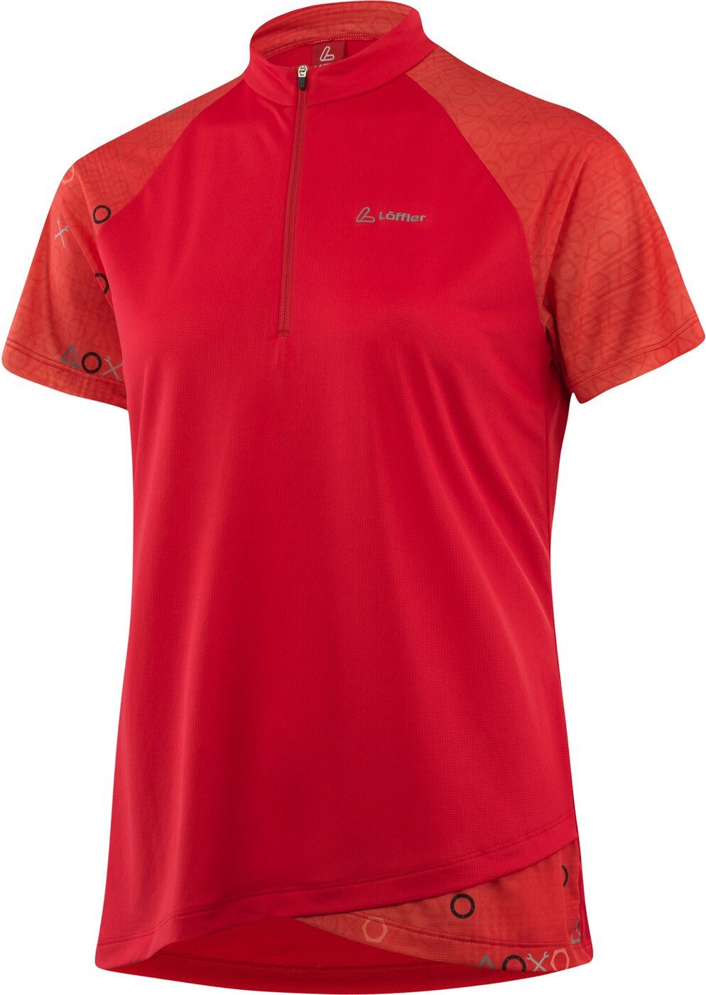 Löffler Radtrikot W BIKE SHIRT HZ AXO RISE POPPY RED
